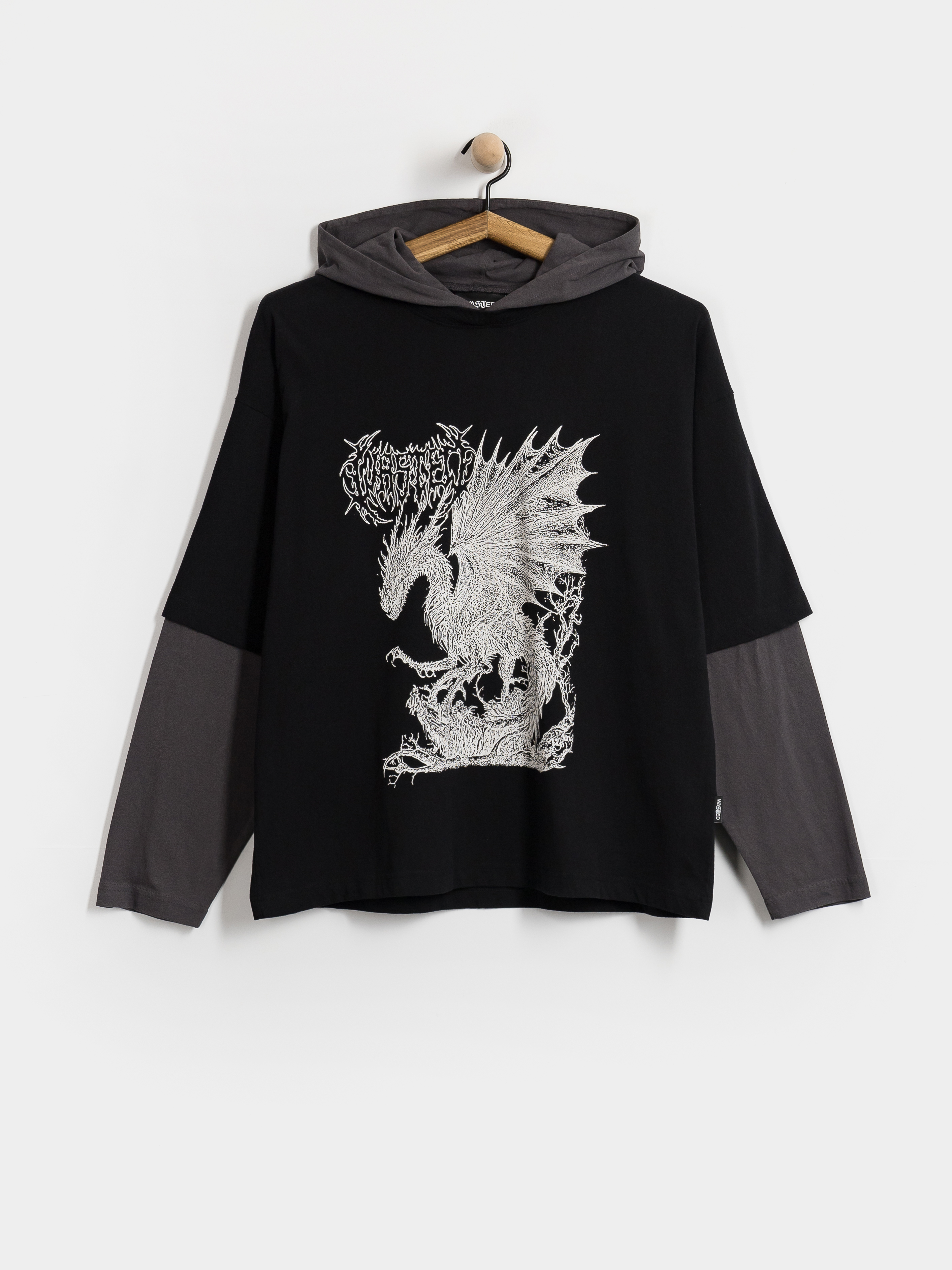 Mikina s kapucí Wasted Paris Balaur Age HD (black/old black)