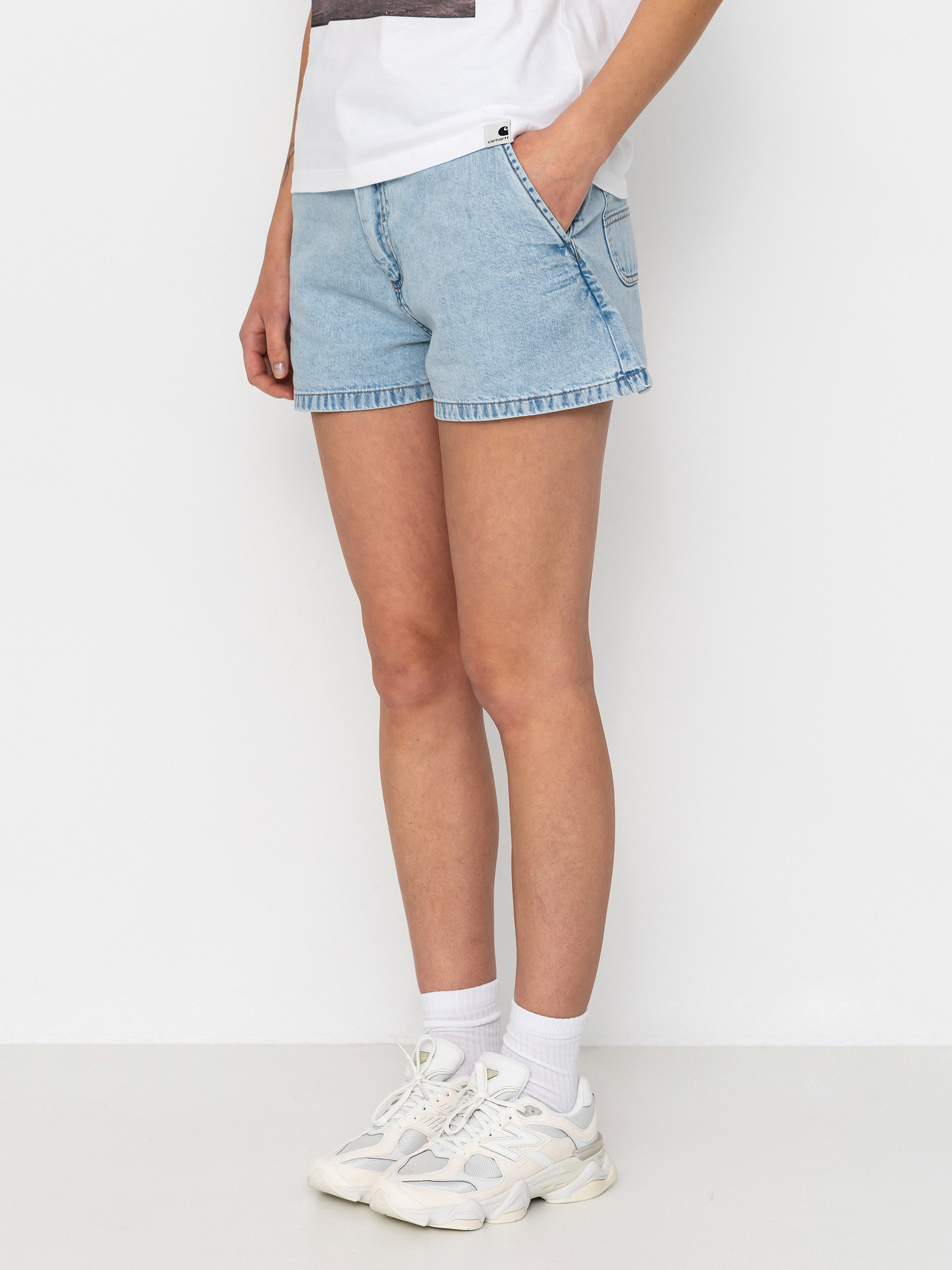 Kraťasy Carhartt WIP Lova Wmn (blue stone bleached)
