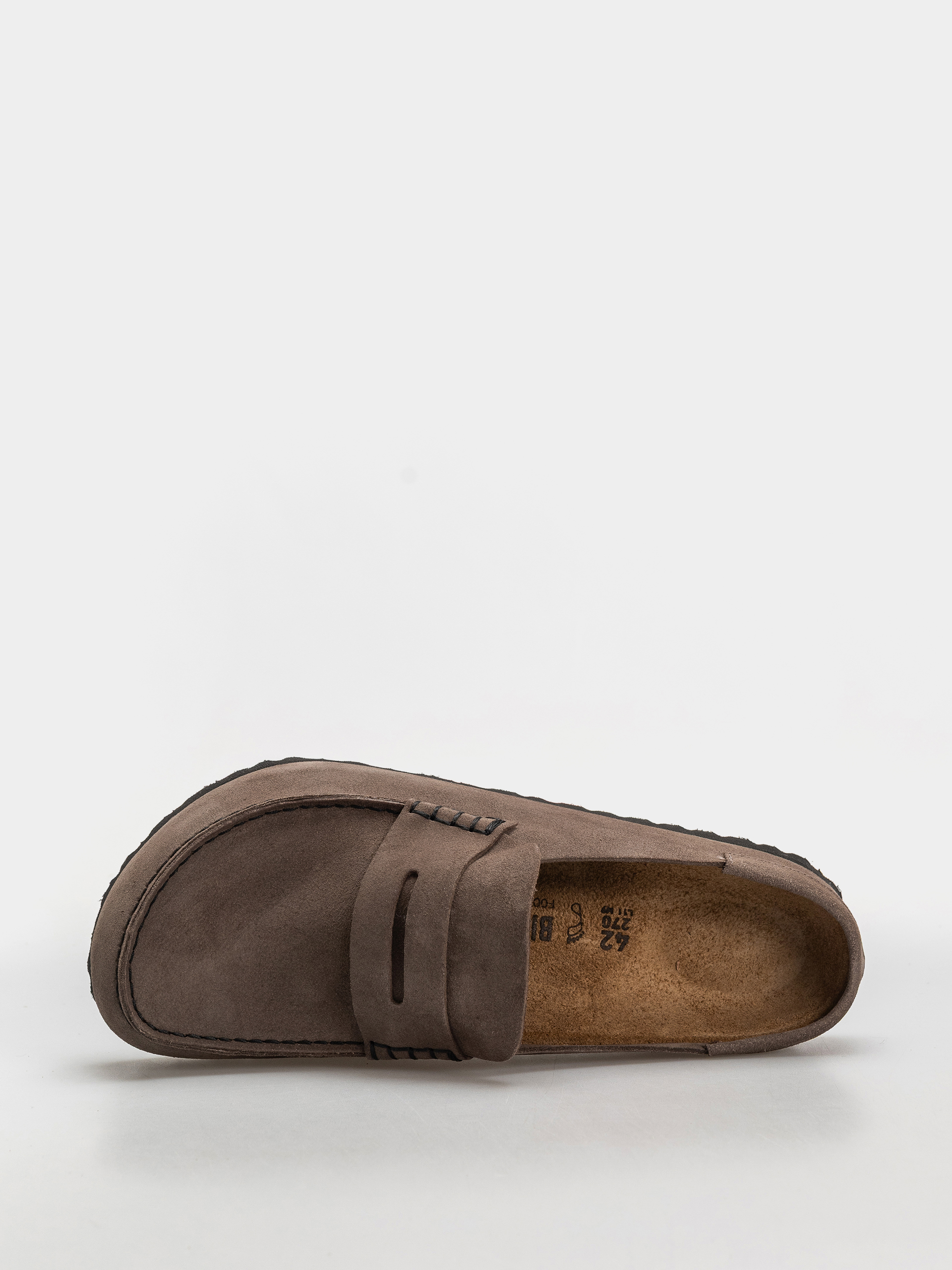 Plážovky Birkenstock Naples Wrapped Suede Leather Regular (concrete gray)