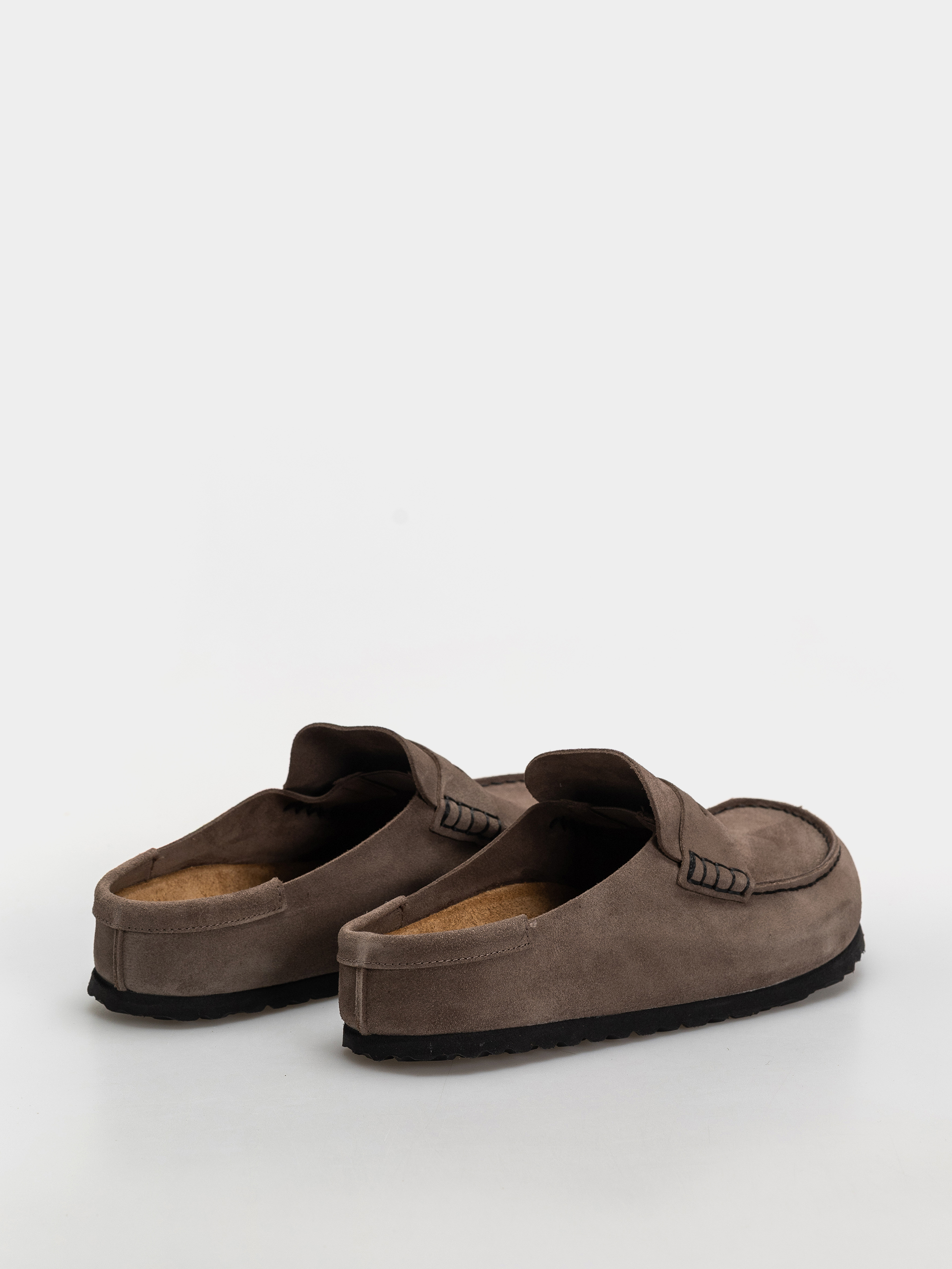 Plážovky Birkenstock Naples Wrapped Suede Leather Regular (concrete gray)
