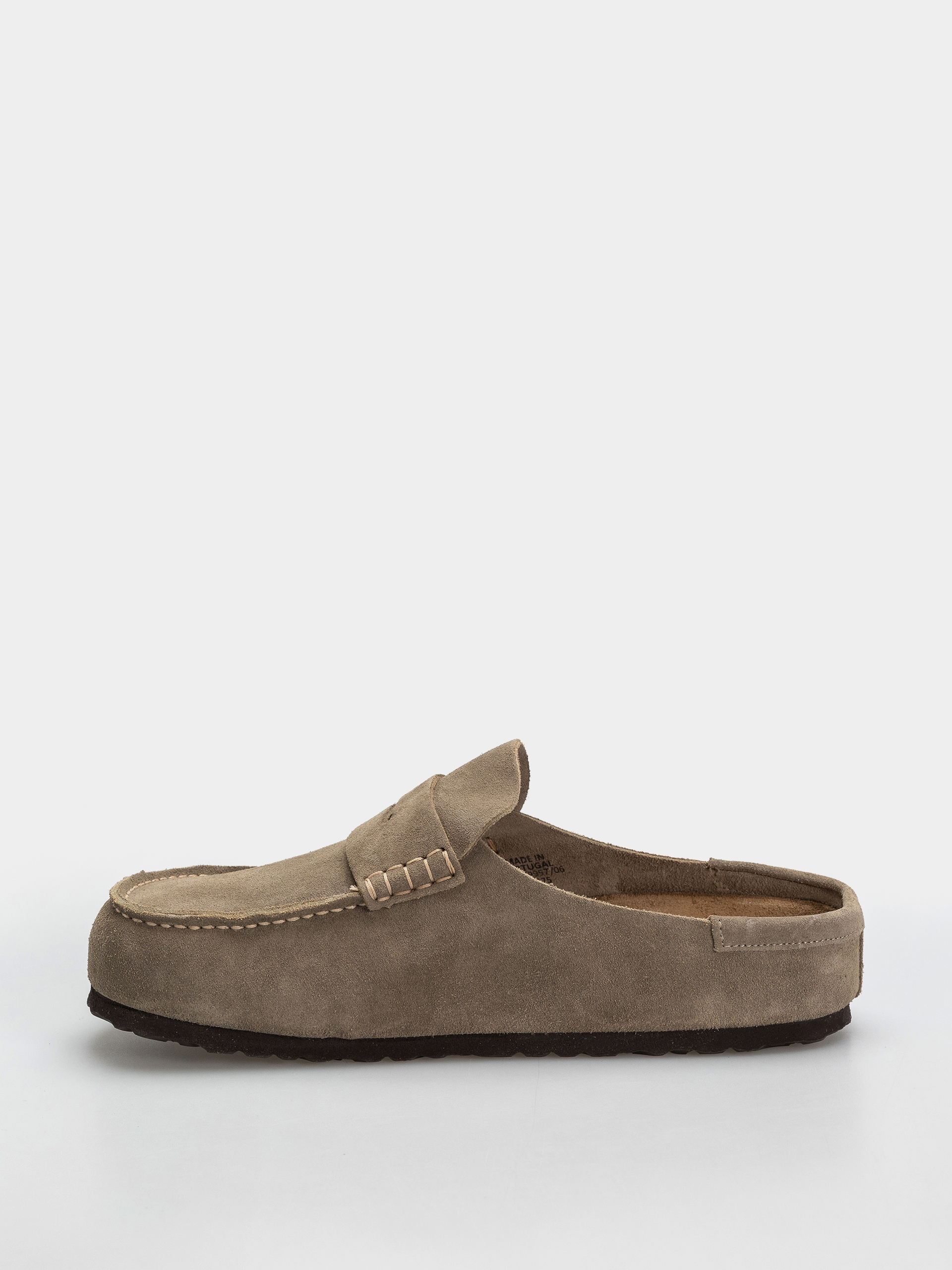 Plážovky Birkenstock Naples Wrapped Suede Leather Regular (taupe)