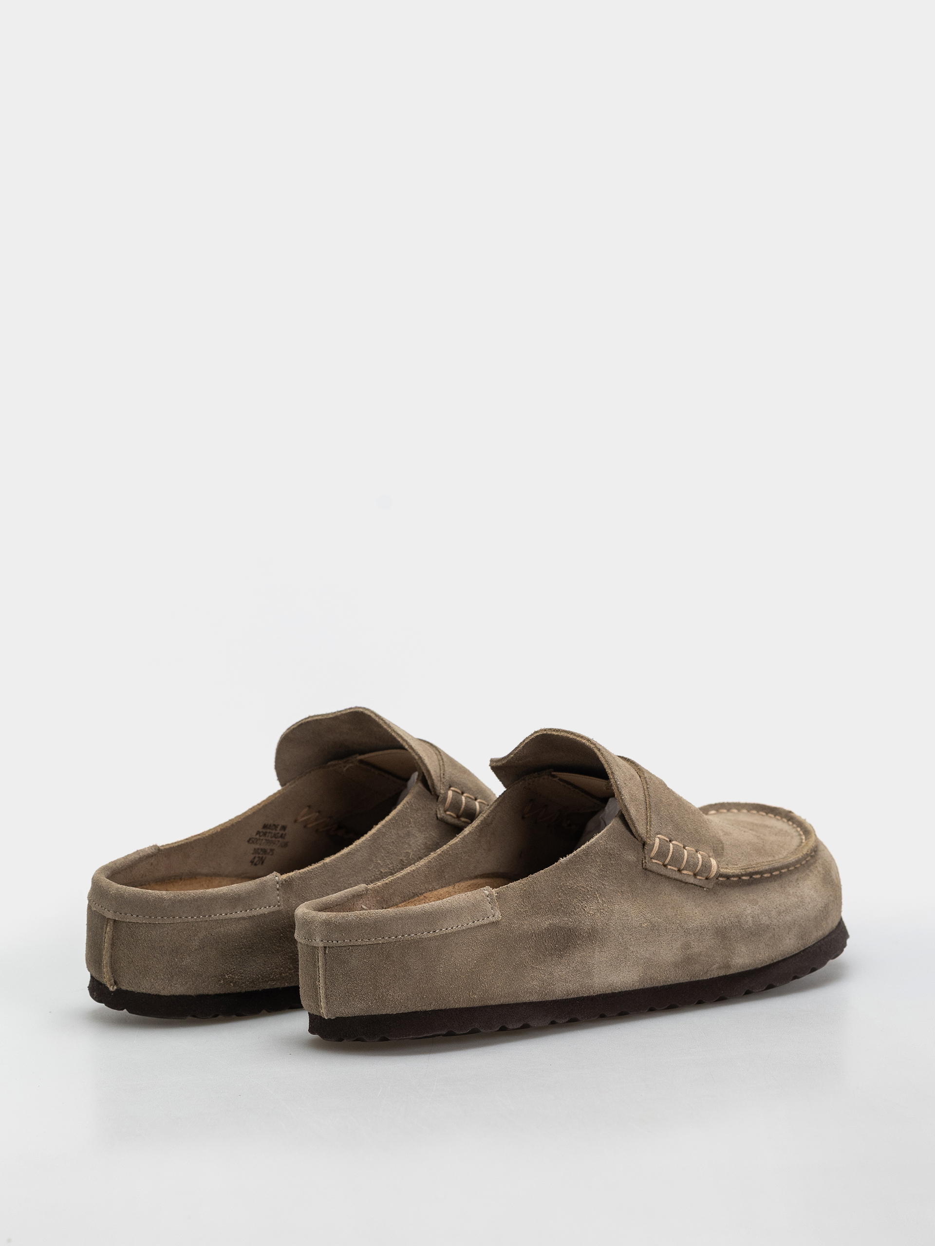 Plážovky Birkenstock Naples Wrapped Suede Leather Regular (taupe)