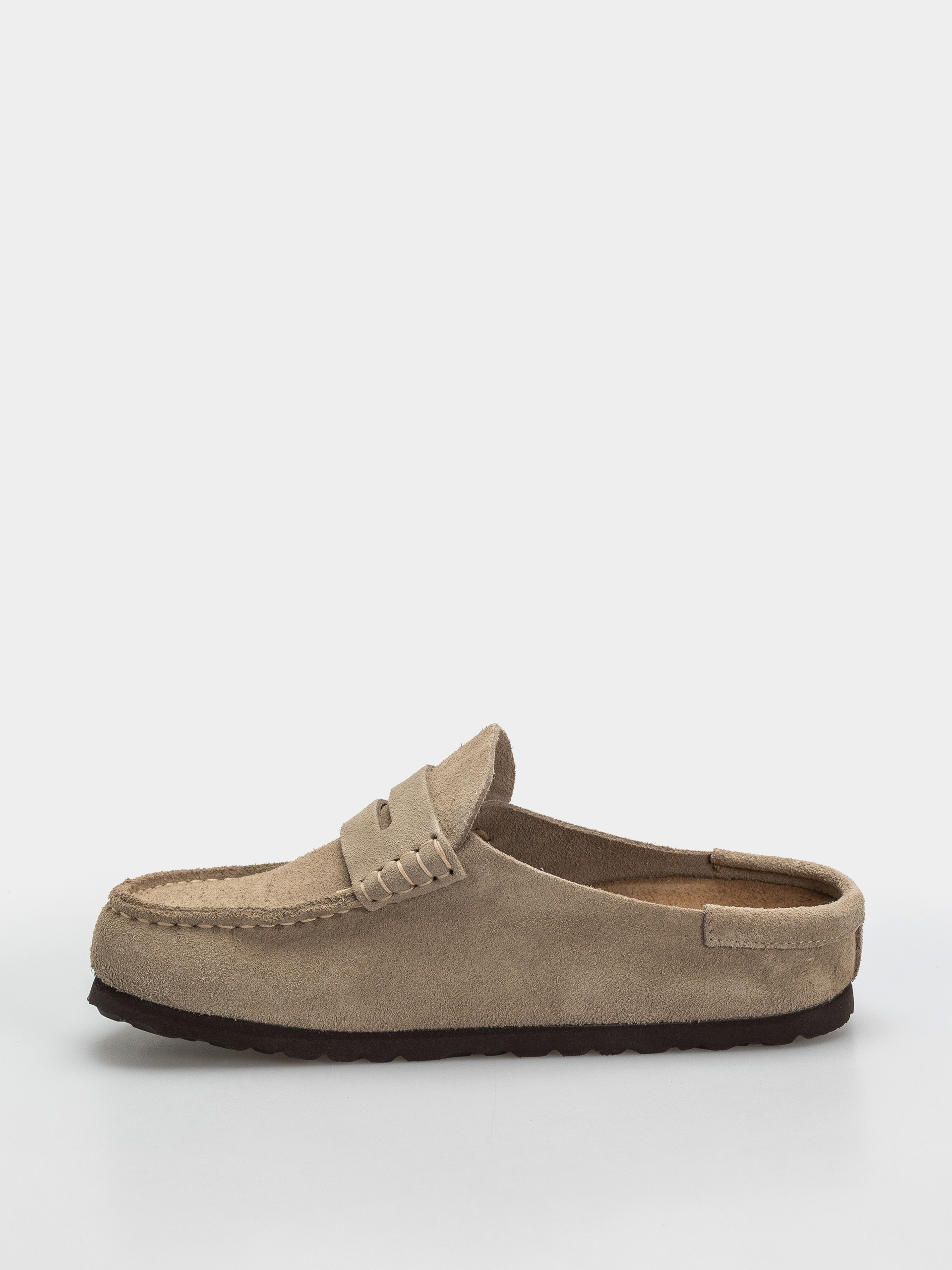 Plážovky Birkenstock Naples Wrapped Suede Leather Narrow (taupe)