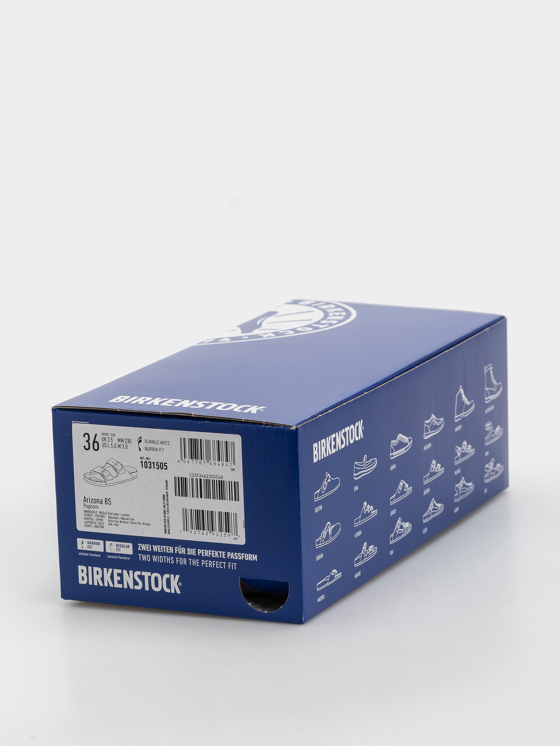 Plážovky Birkenstock Arizona Birko Flor Nubuk Narrow (popcorn)
