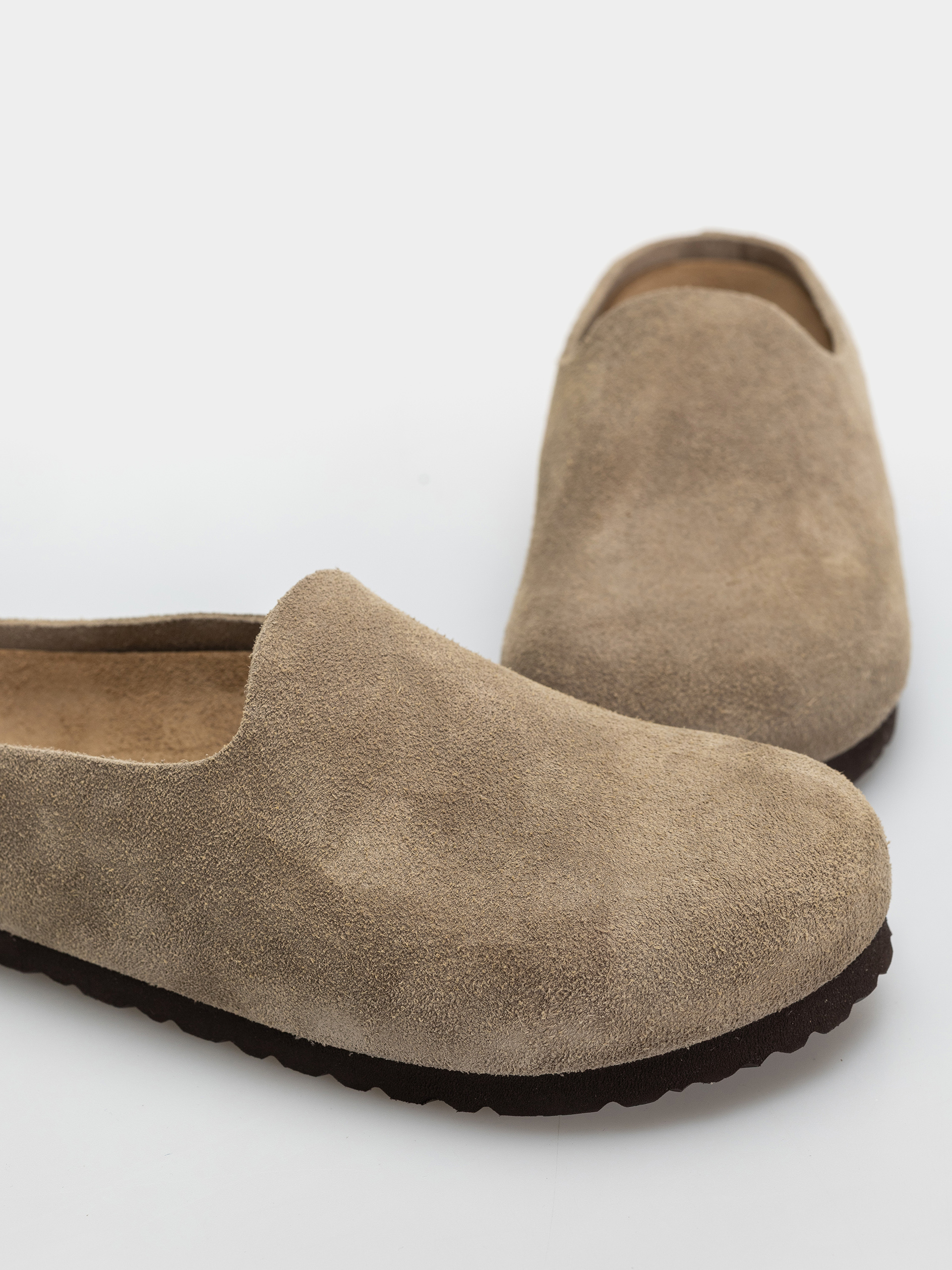 Plážovky Birkenstock Amsterdam Wrapped Suede Leather Narrow (taupe)