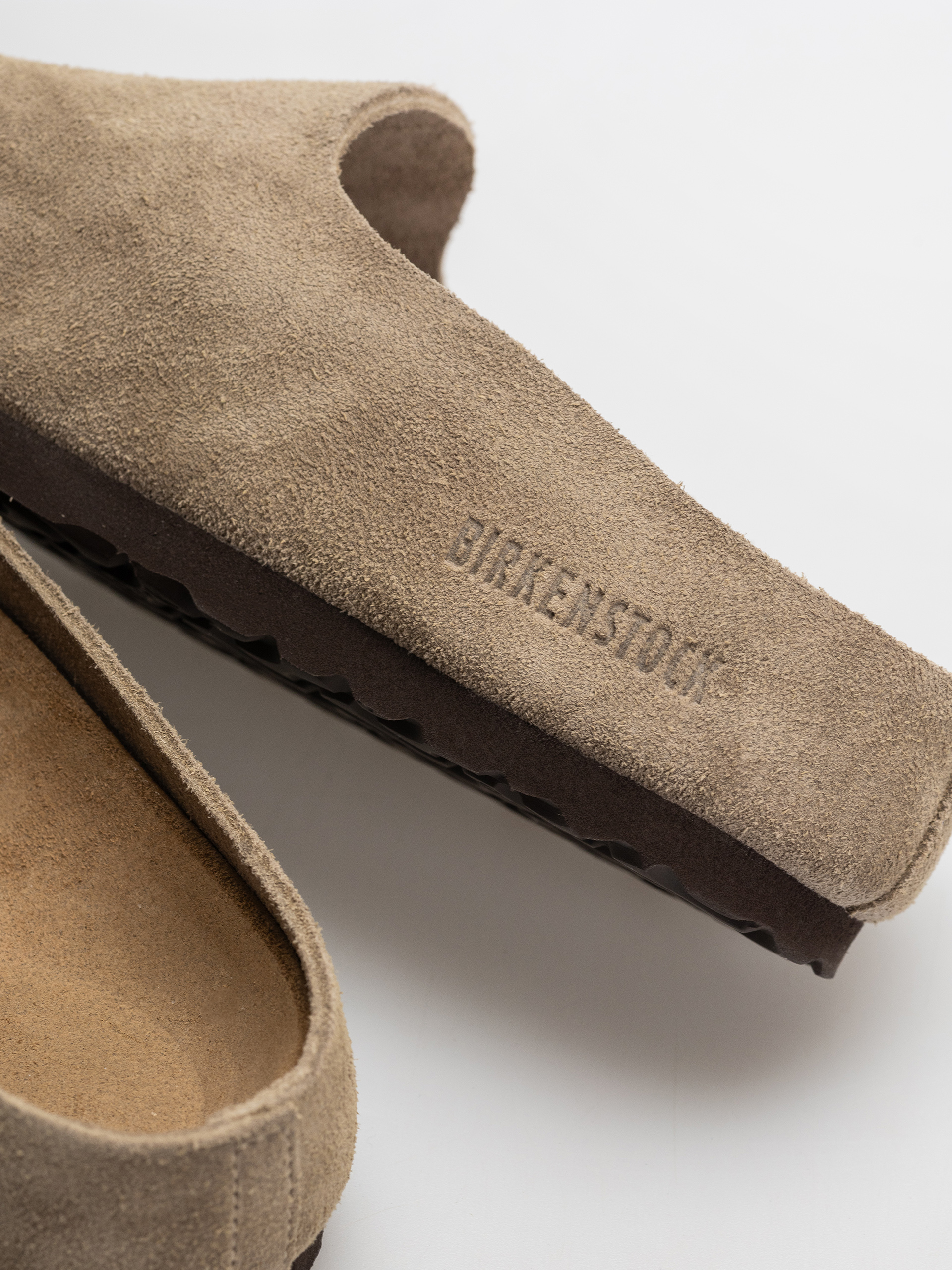 Plážovky Birkenstock Amsterdam Wrapped Suede Leather Narrow (taupe)
