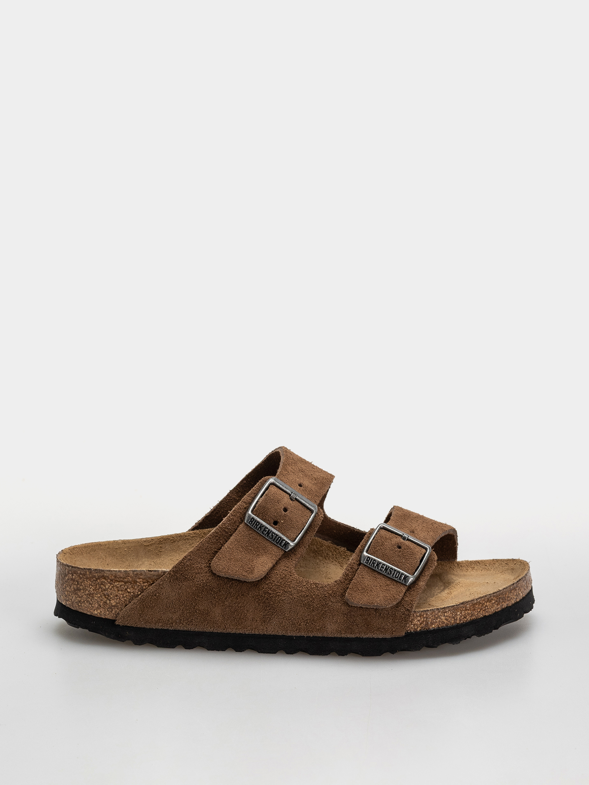 Plážovky Birkenstock Arizona Suede Leather Narrow (dark tea)