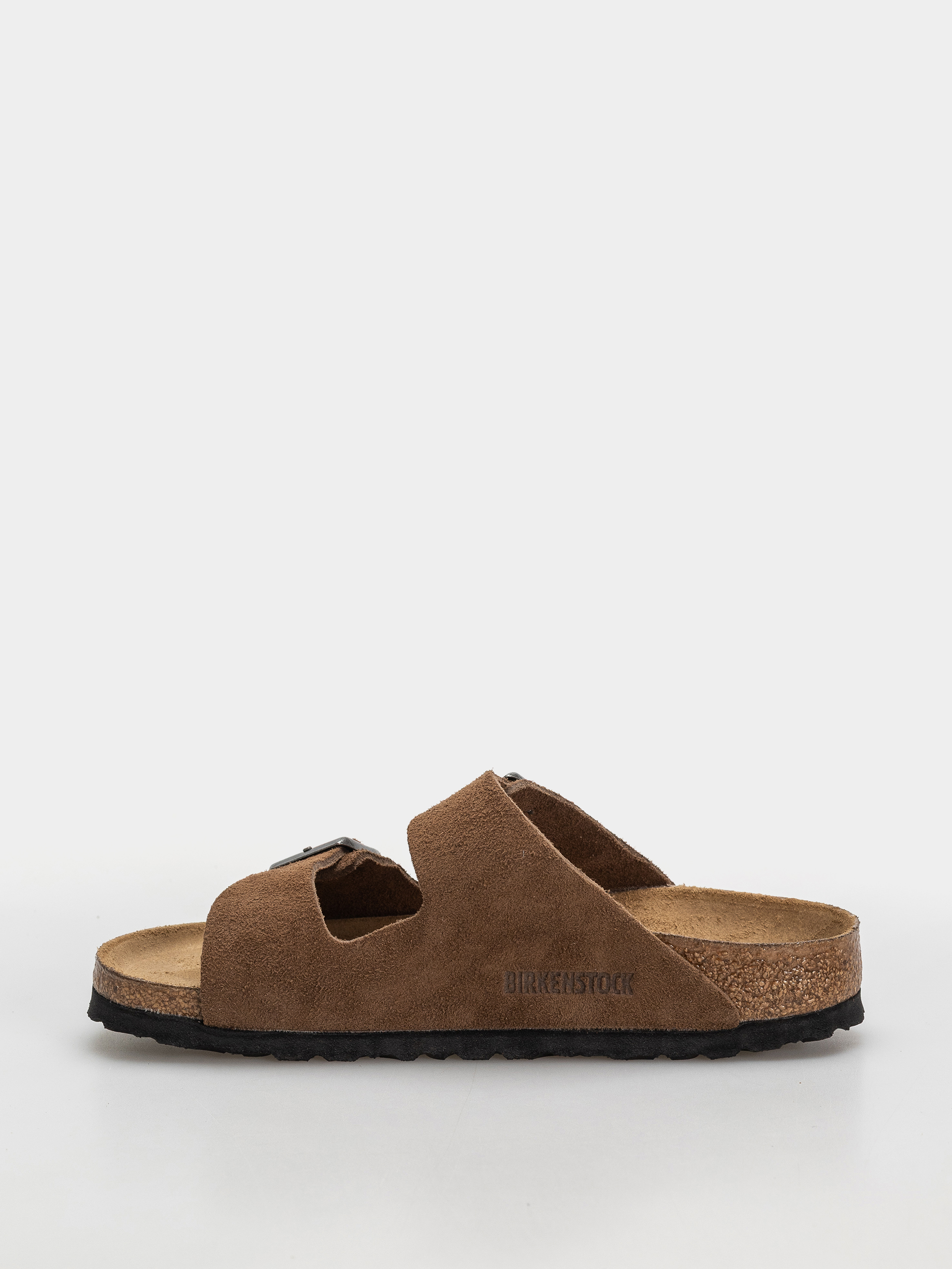 Plážovky Birkenstock Arizona Suede Leather Narrow (dark tea)