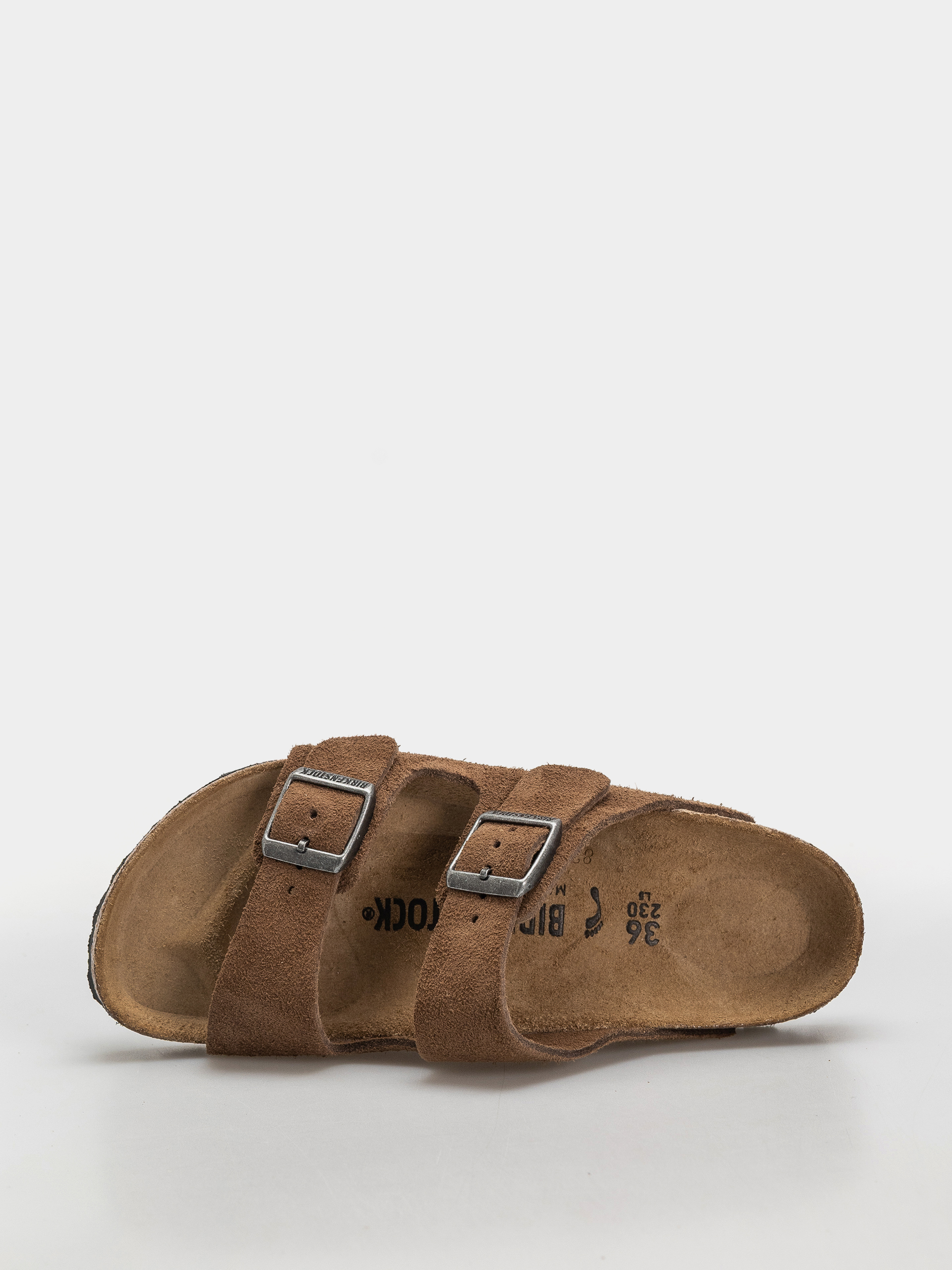 Plážovky Birkenstock Arizona Suede Leather Narrow (dark tea)