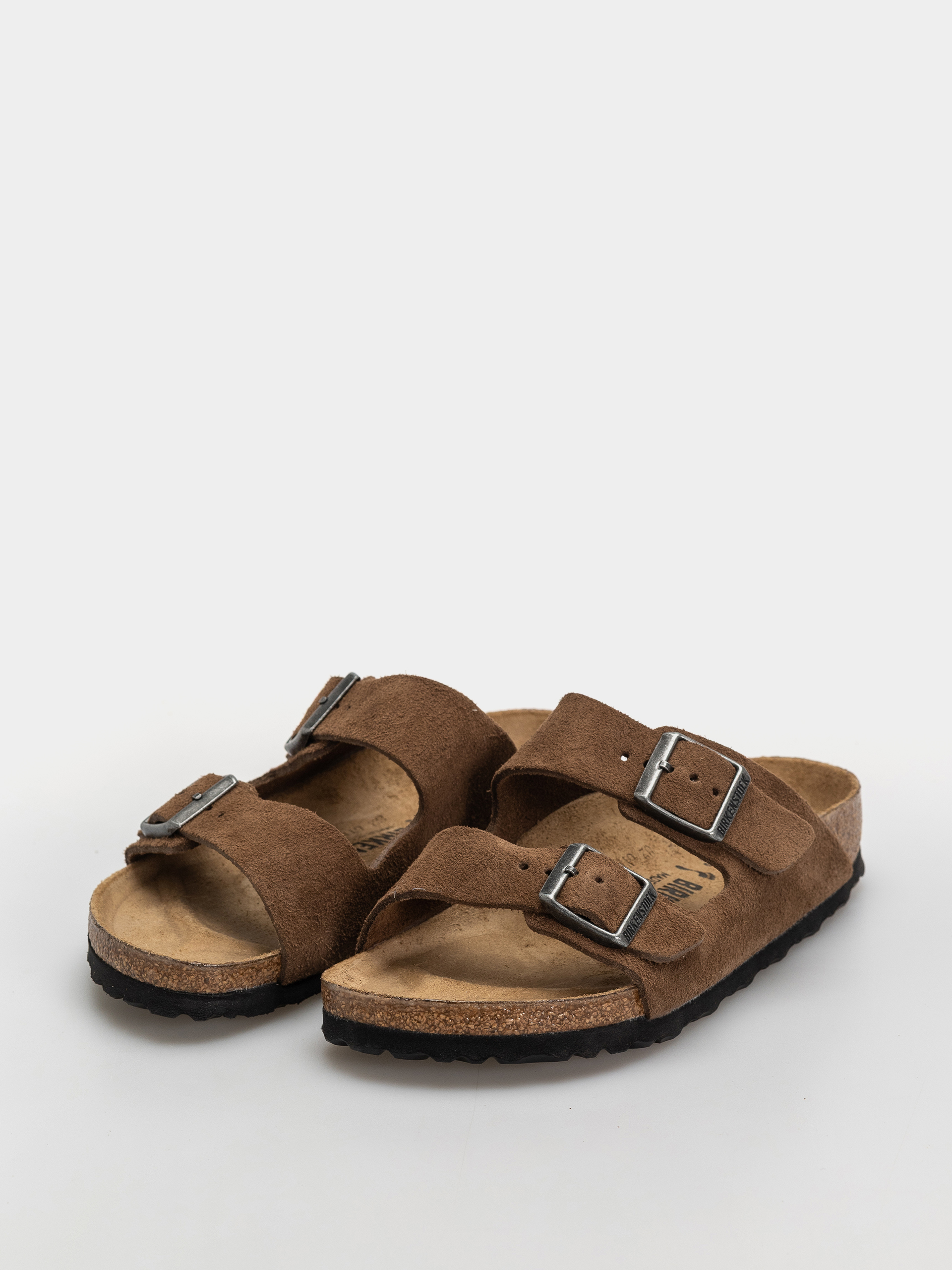 Plážovky Birkenstock Arizona Suede Leather Narrow (dark tea)