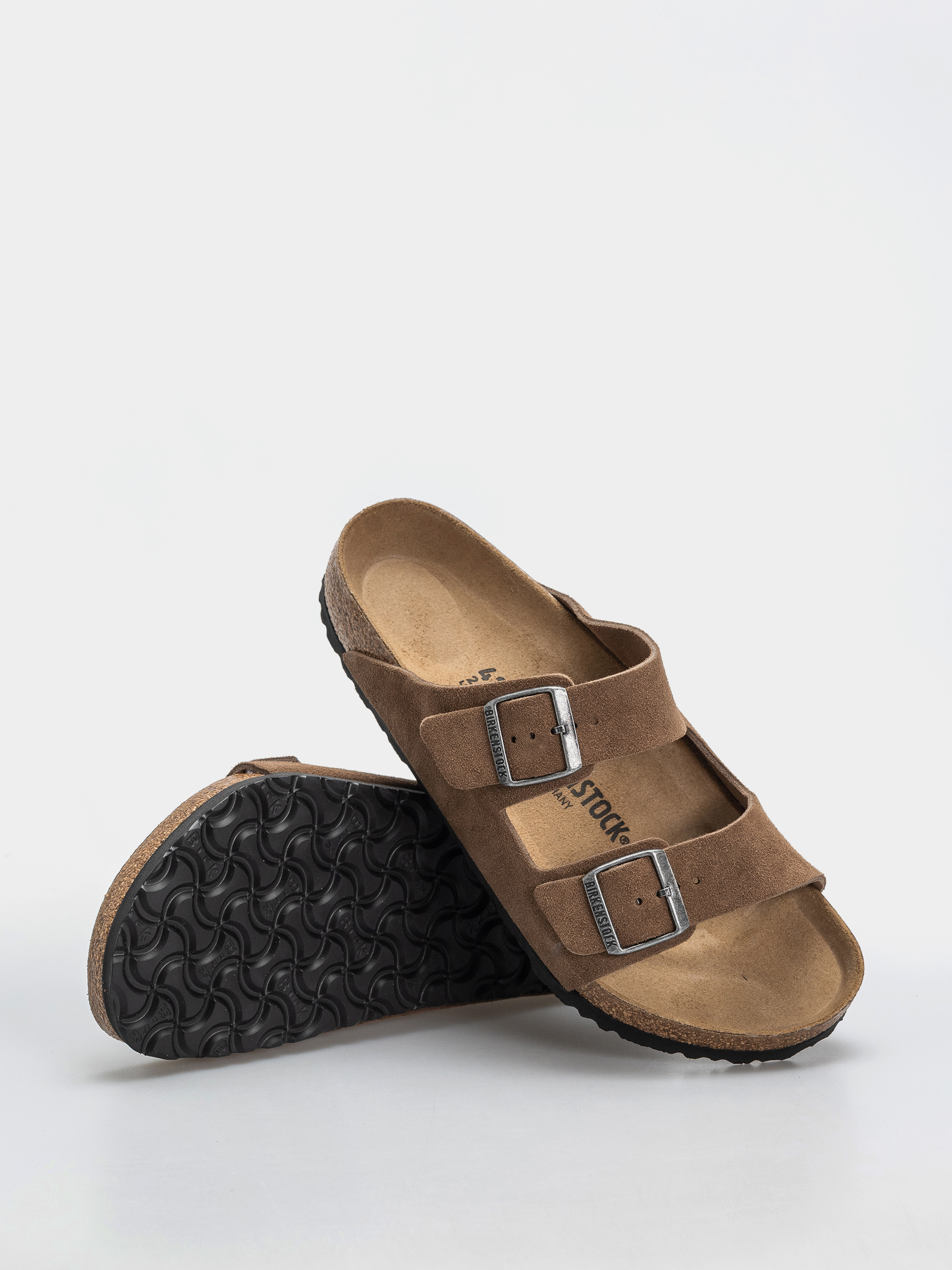 Plážovky Birkenstock Arizona Suede Leather Regular (dark tea)
