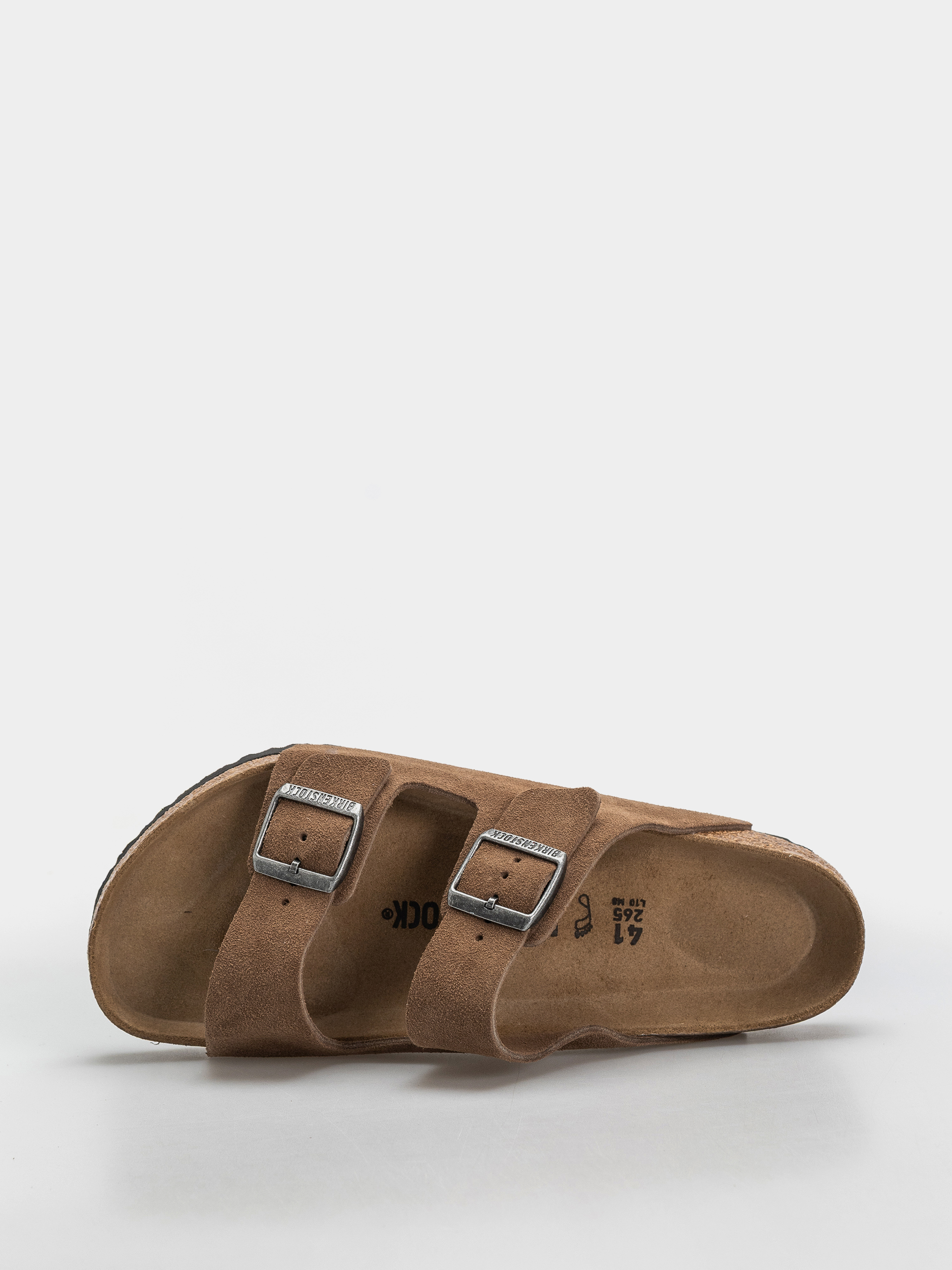Plážovky Birkenstock Arizona Suede Leather Regular (dark tea)