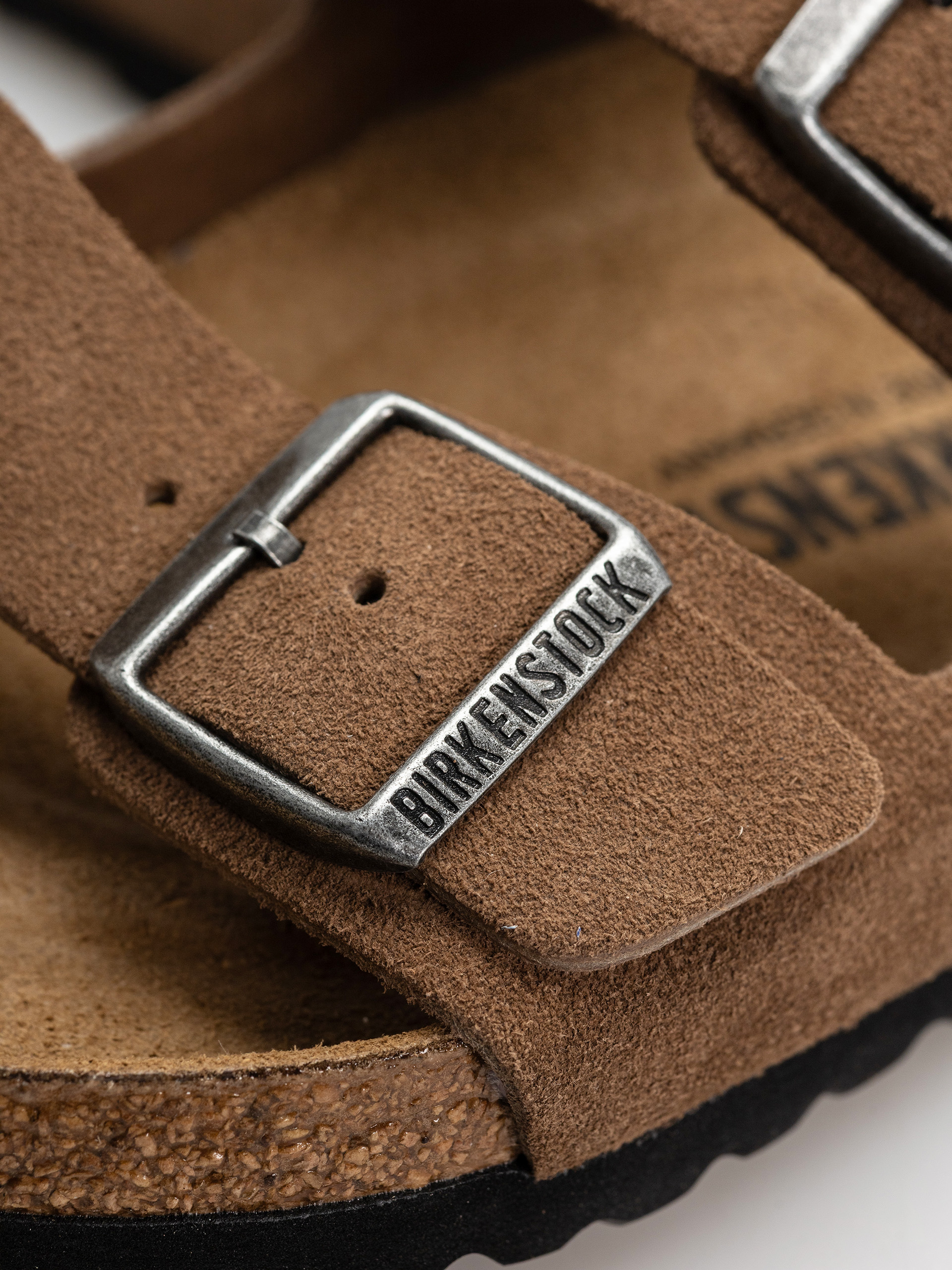 Plážovky Birkenstock Arizona Suede Leather Regular (dark tea)