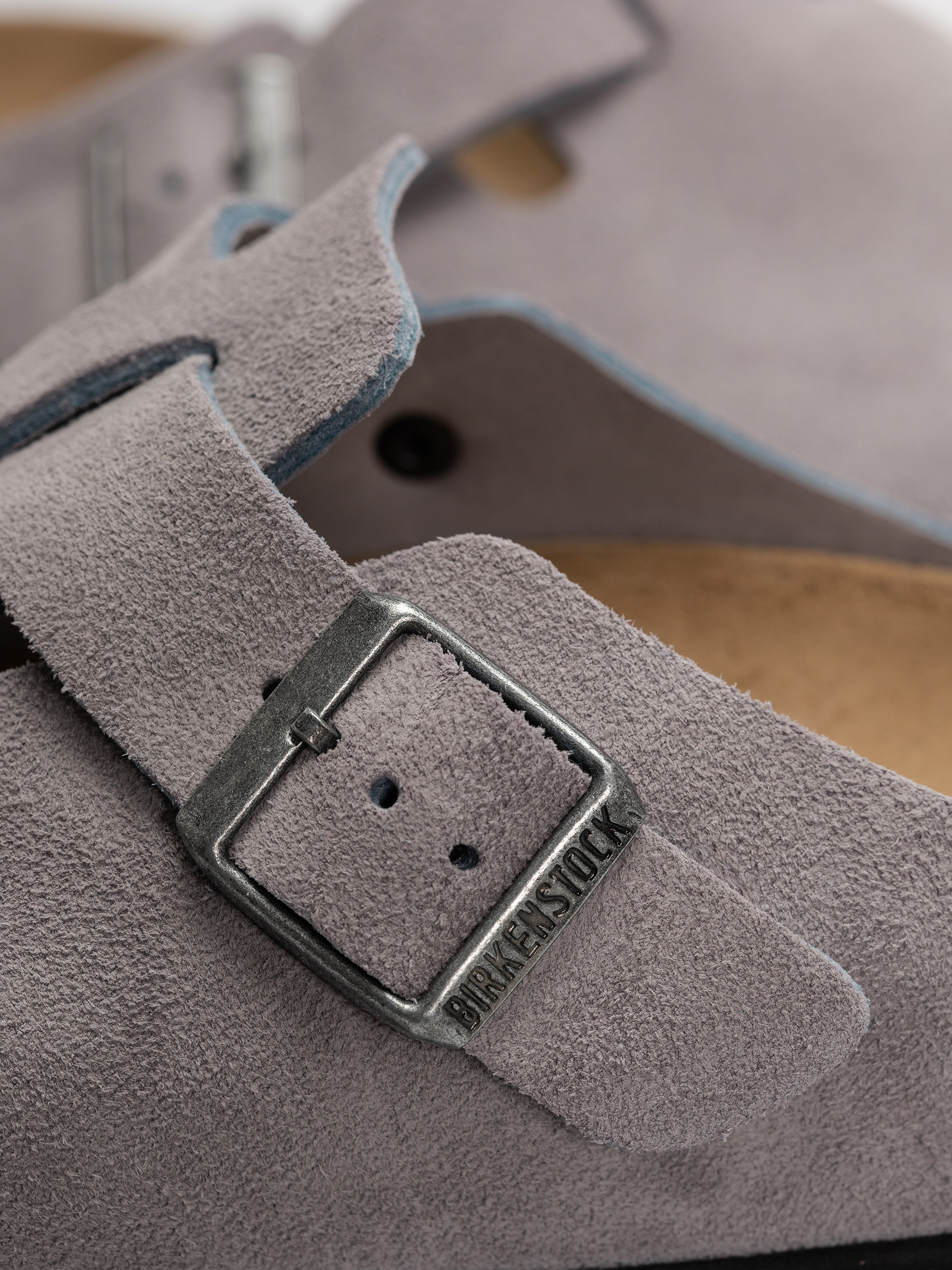 Plážovky Birkenstock Boston Suede Leather Regular (lavender sky)