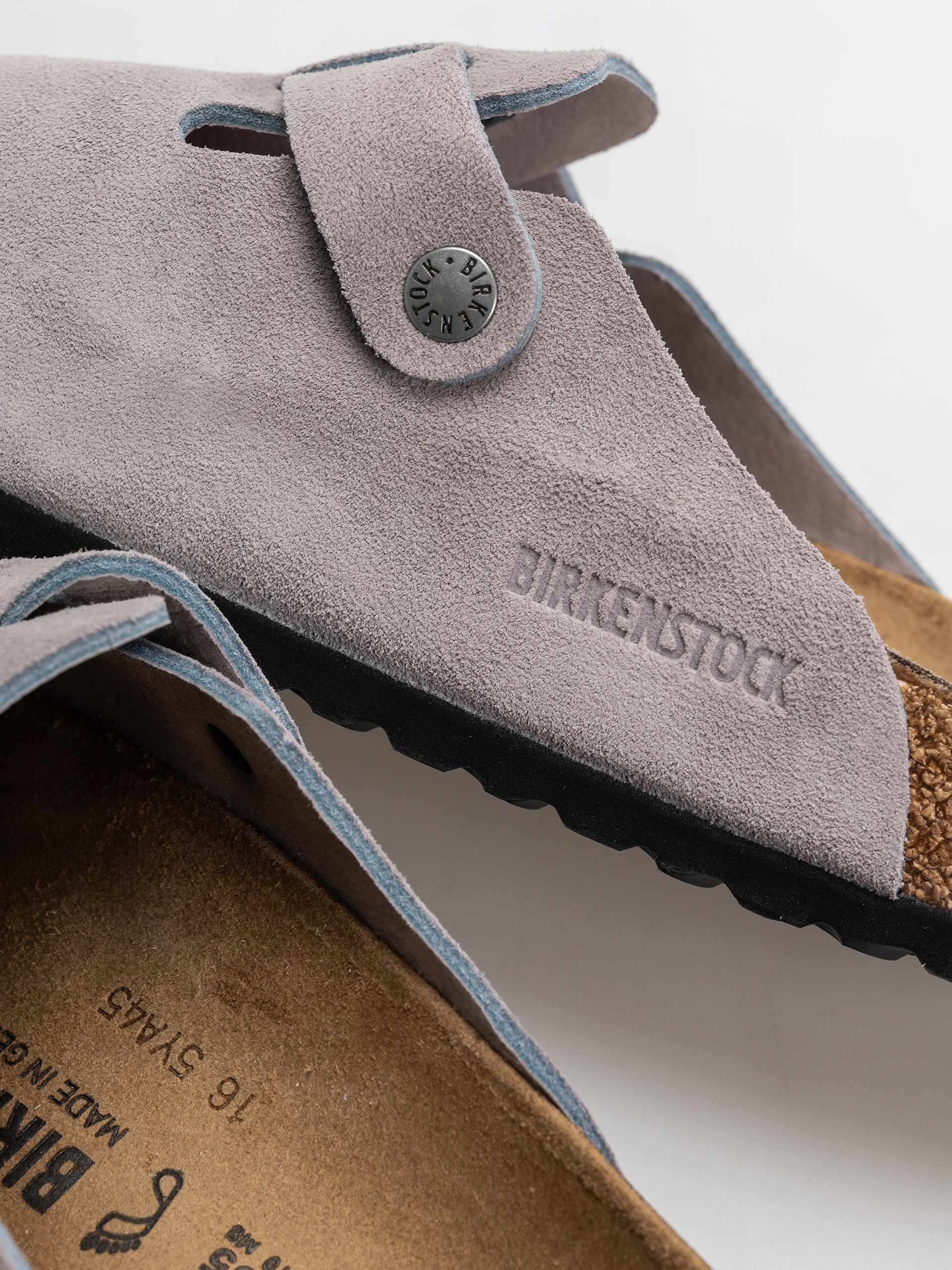 Plážovky Birkenstock Boston Suede Leather Regular (lavender sky)