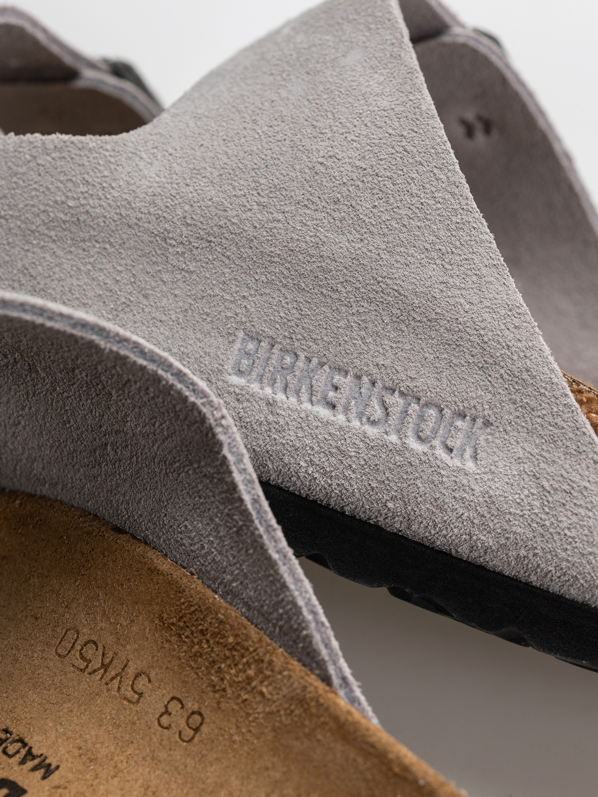 Plážovky Birkenstock Arizona Suede Leather Narrow (lavender sky)
