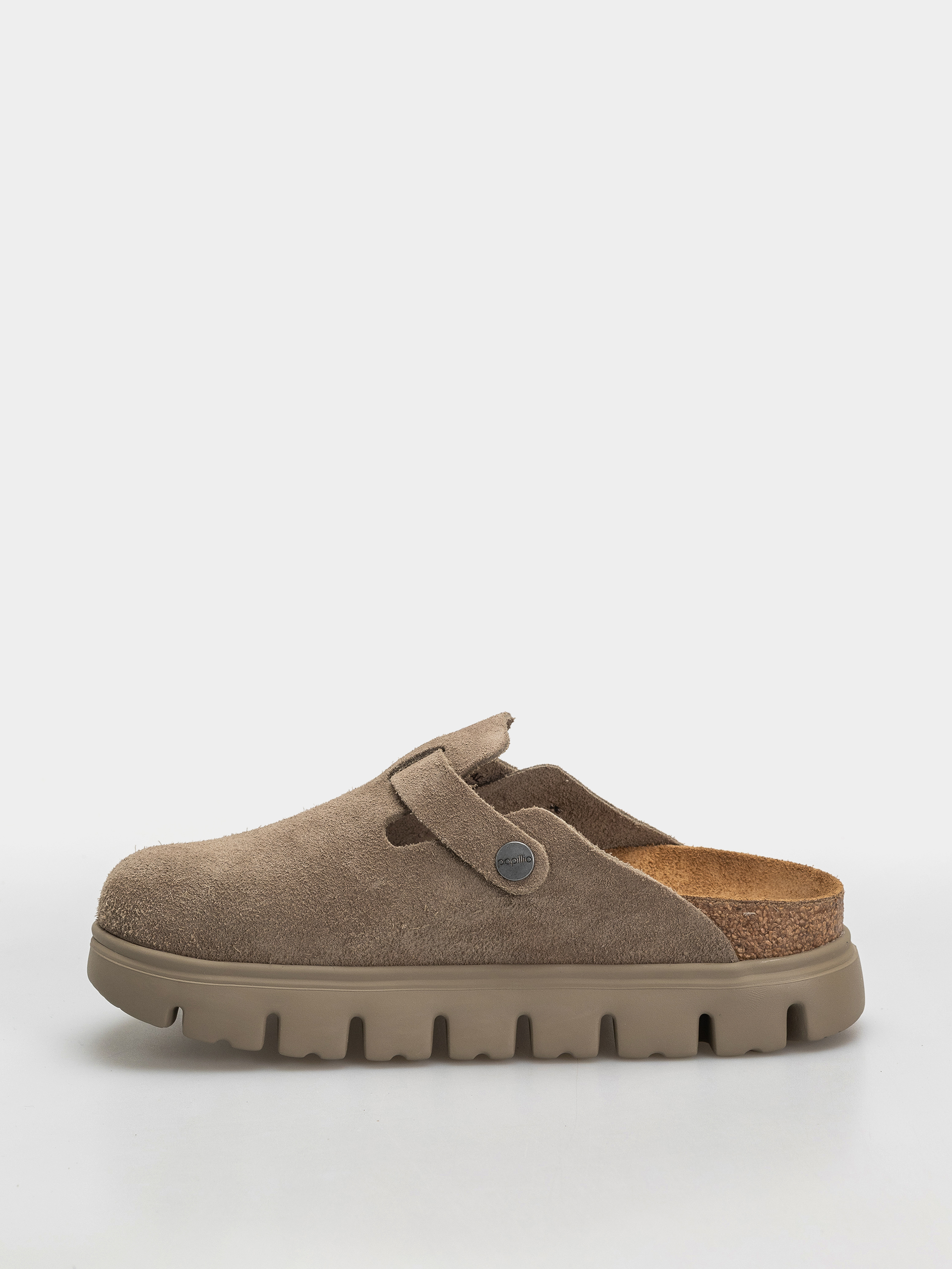 Plážovky Birkenstock Boston Chunky Suede Leather Narrow Wmn (taupe)