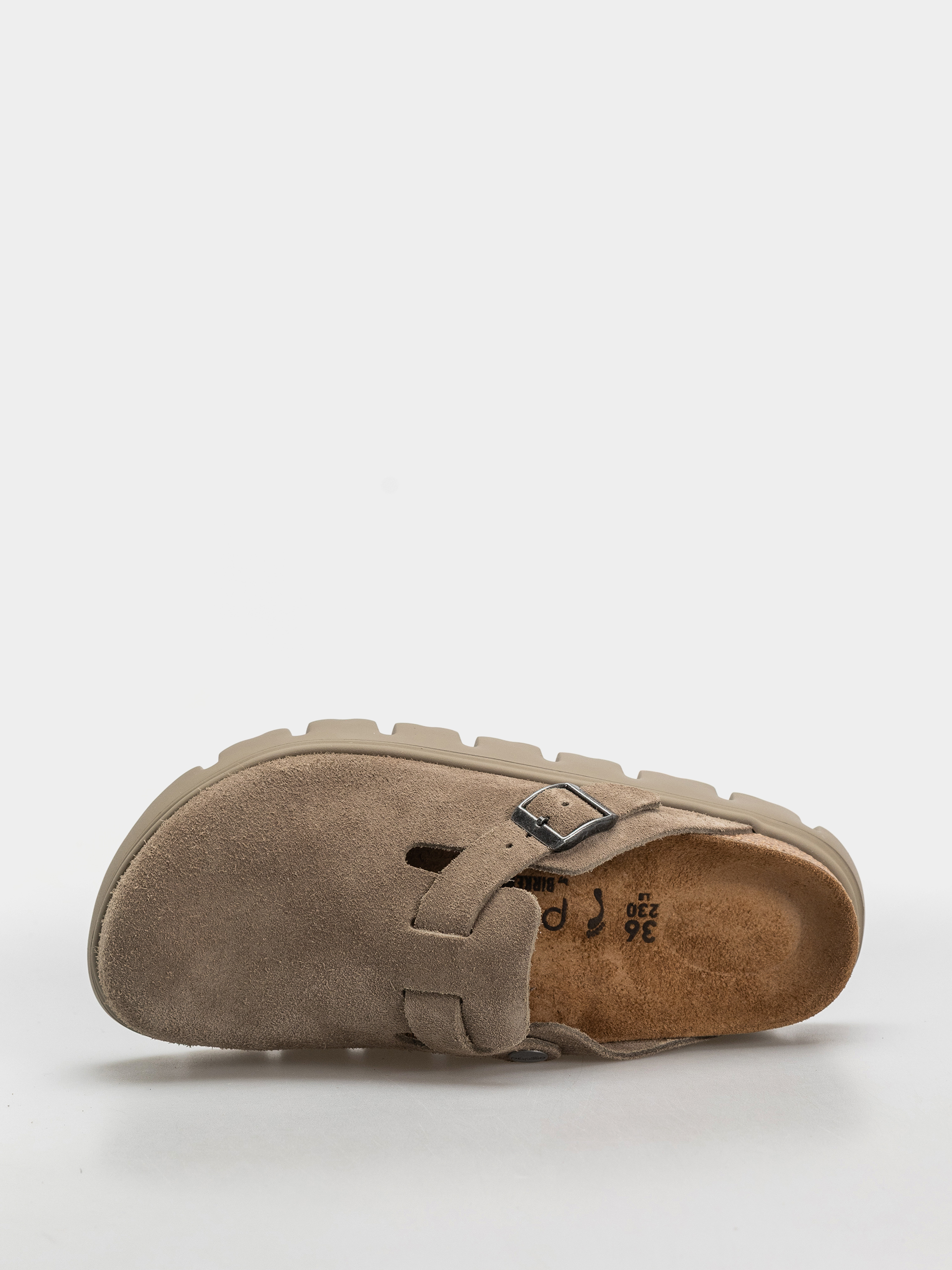 Plážovky Birkenstock Boston Chunky Suede Leather Narrow Wmn (taupe)