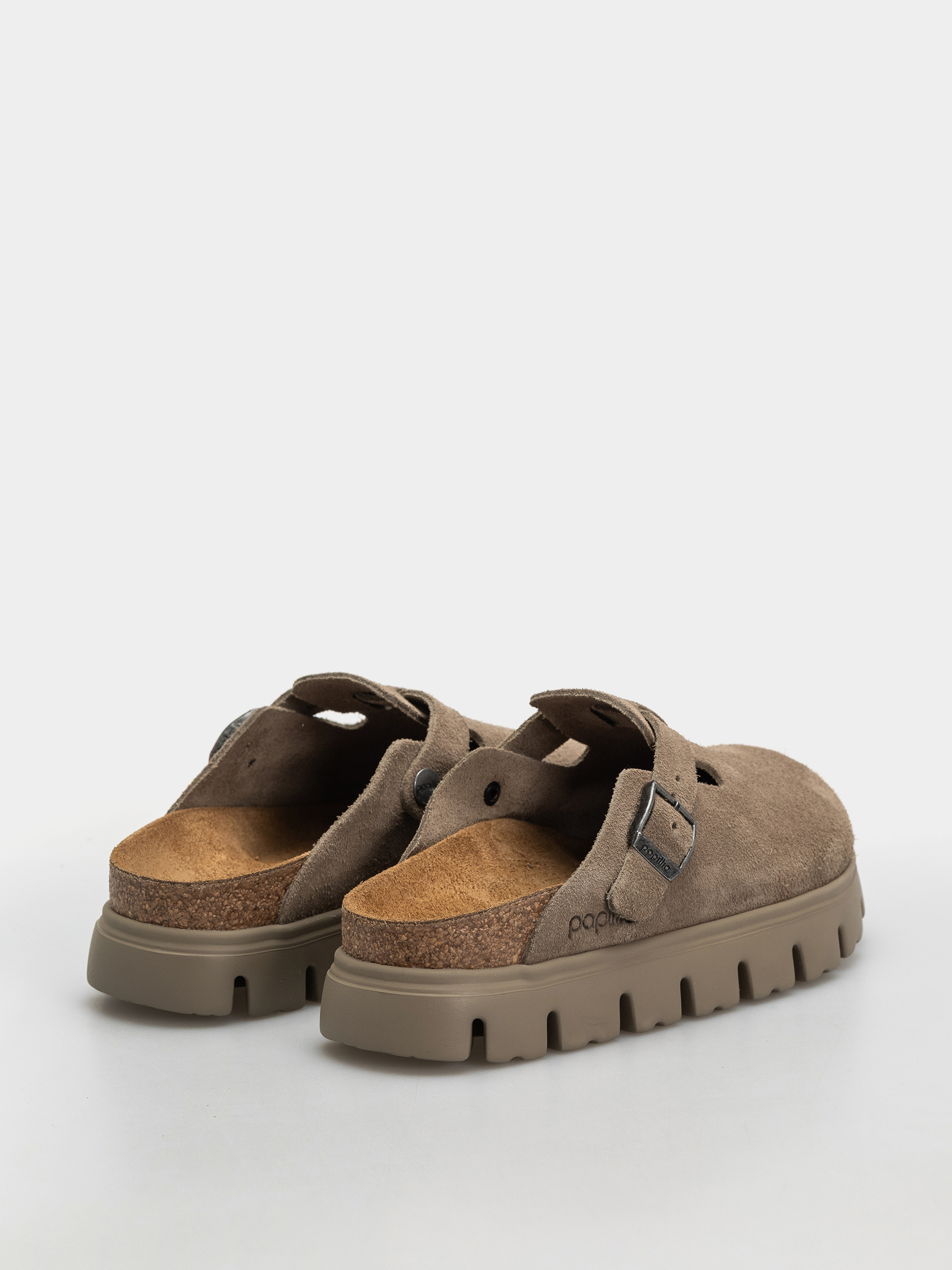 Plážovky Birkenstock Boston Chunky Suede Leather Narrow Wmn (taupe)