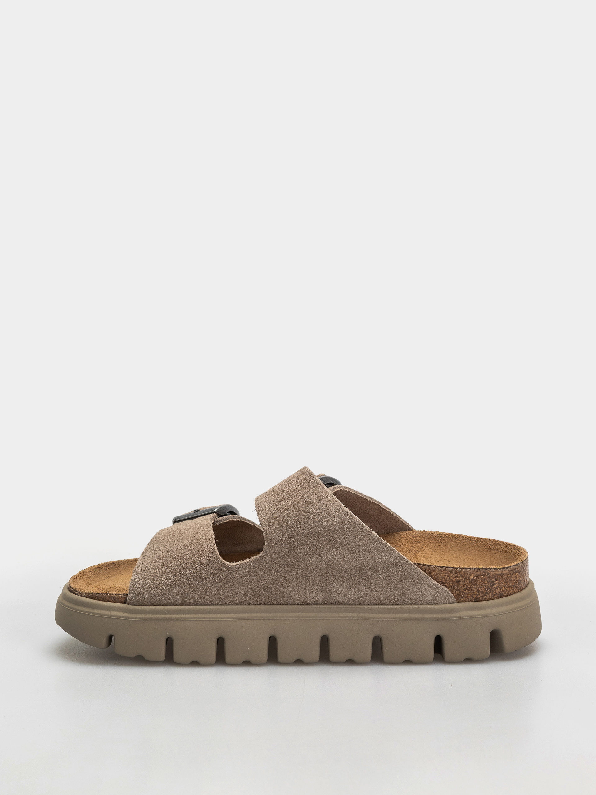 Plážovky Birkenstock Arizona Chunky Suede Leather Narrow Wmn (taupe tonal)