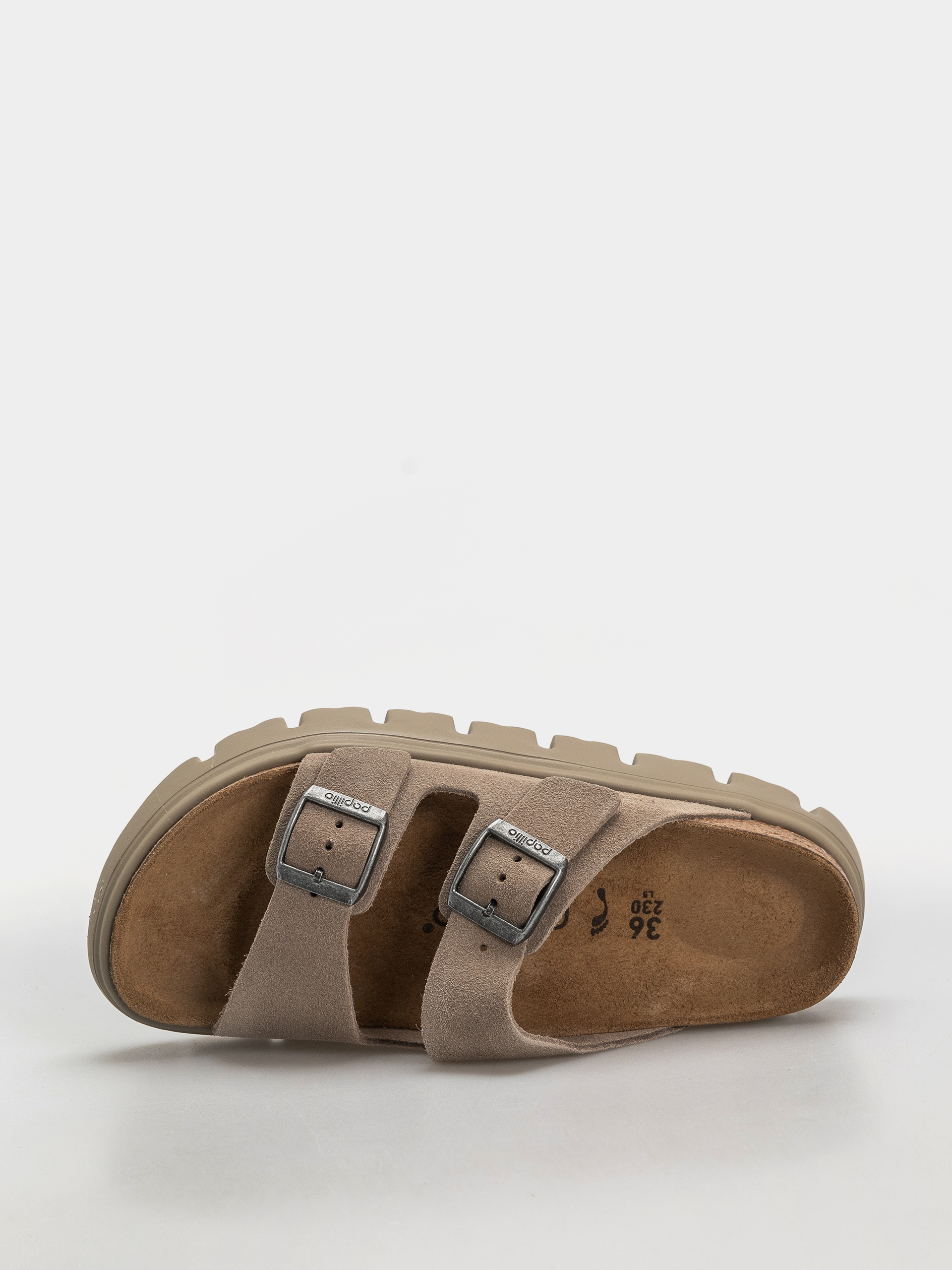 Plážovky Birkenstock Arizona Chunky Suede Leather Narrow Wmn (taupe tonal)