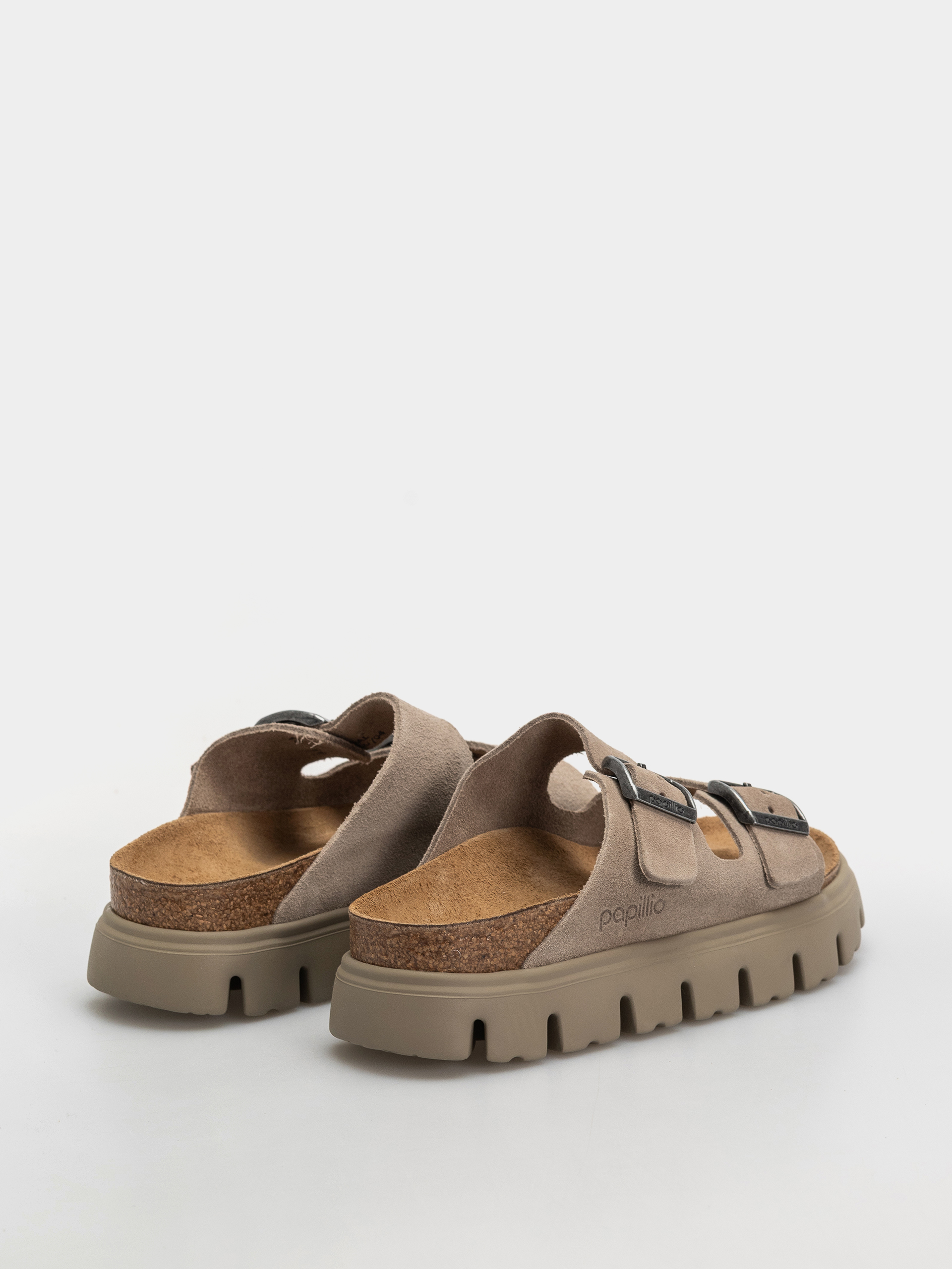 Plážovky Birkenstock Arizona Chunky Suede Leather Narrow Wmn (taupe tonal)