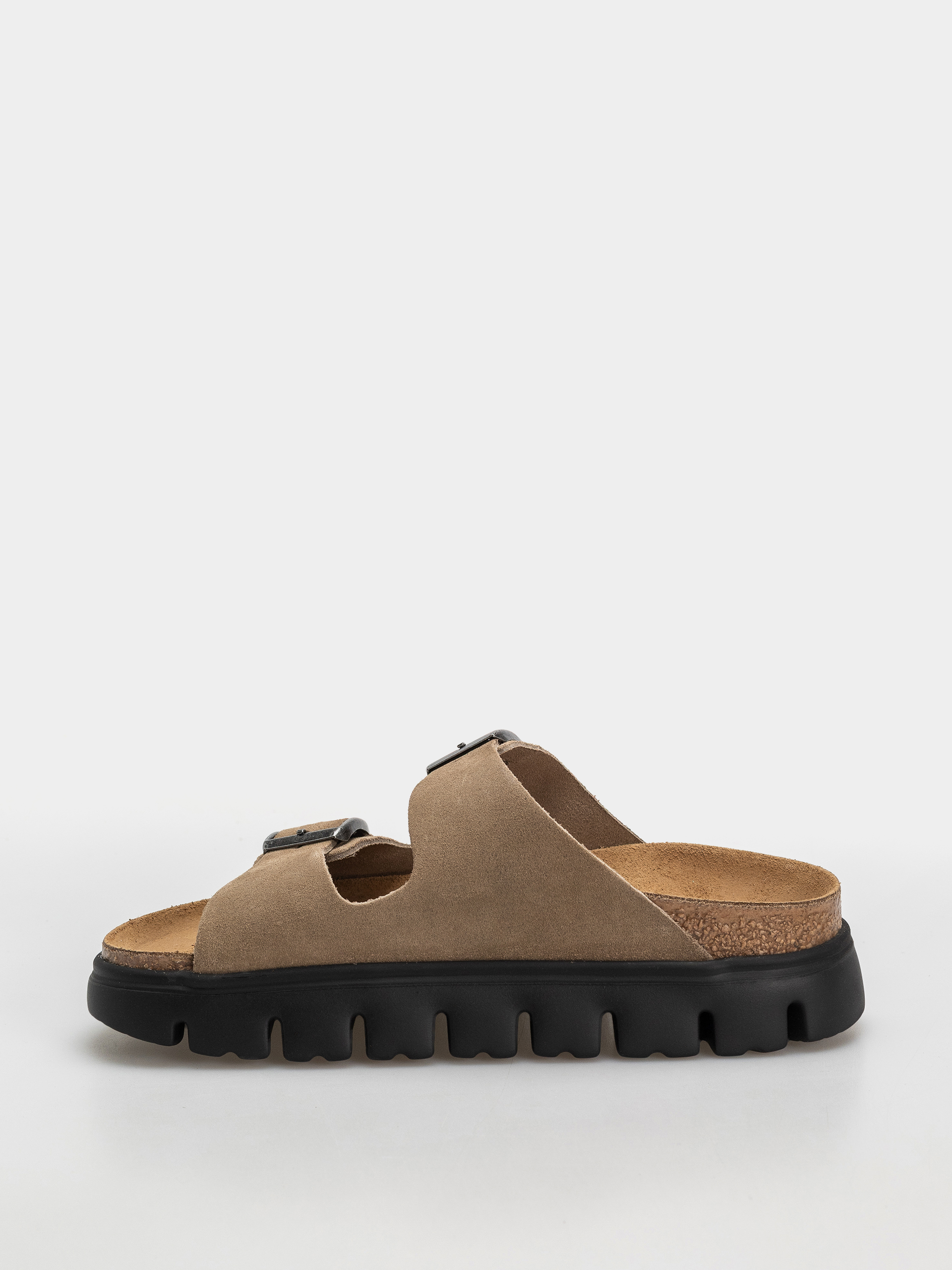 Plážovky Birkenstock Arizona Chunky Suede Leather Narrow Wmn (gray taupe)