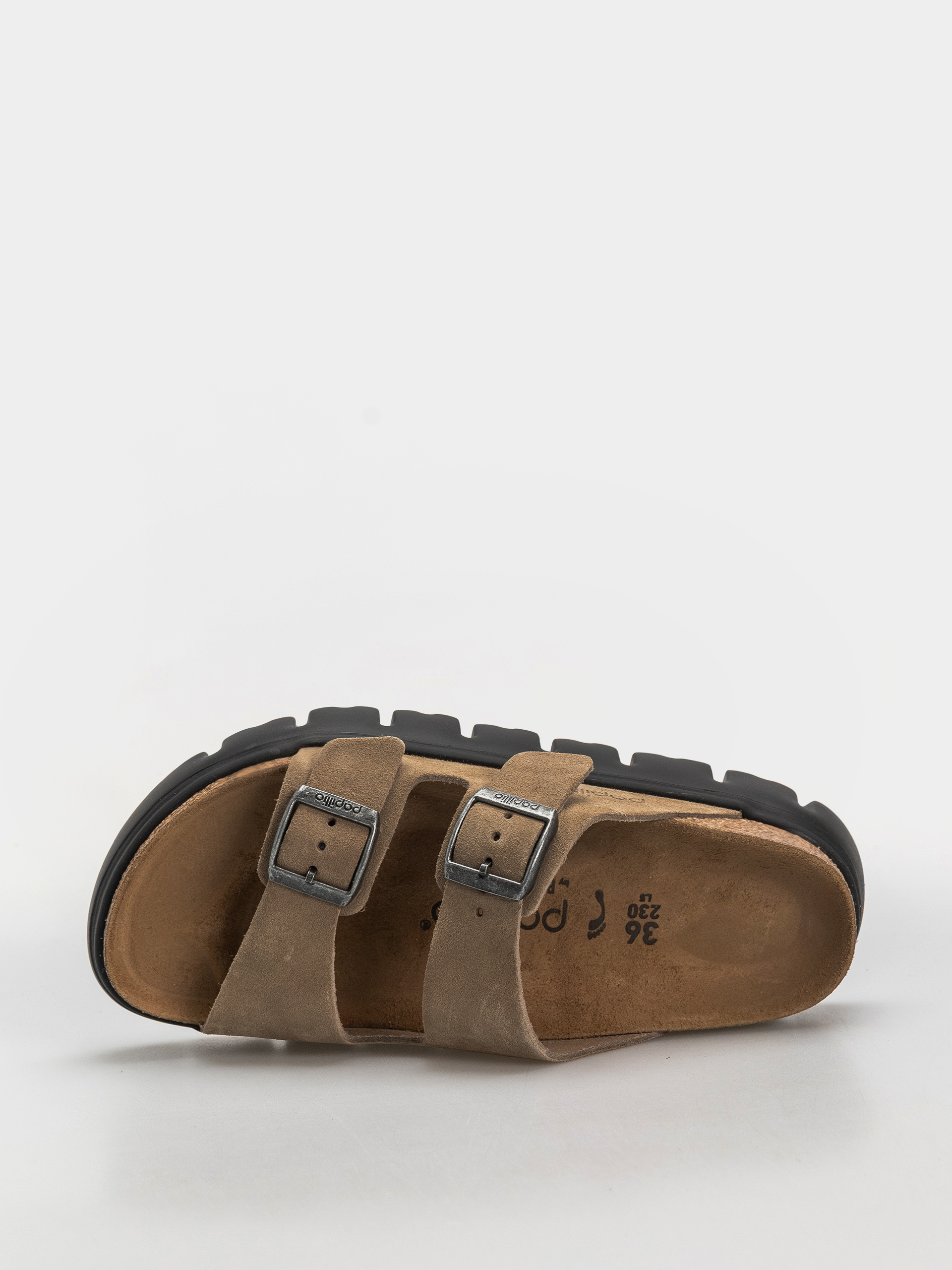 Plážovky Birkenstock Arizona Chunky Suede Leather Narrow Wmn (gray taupe)