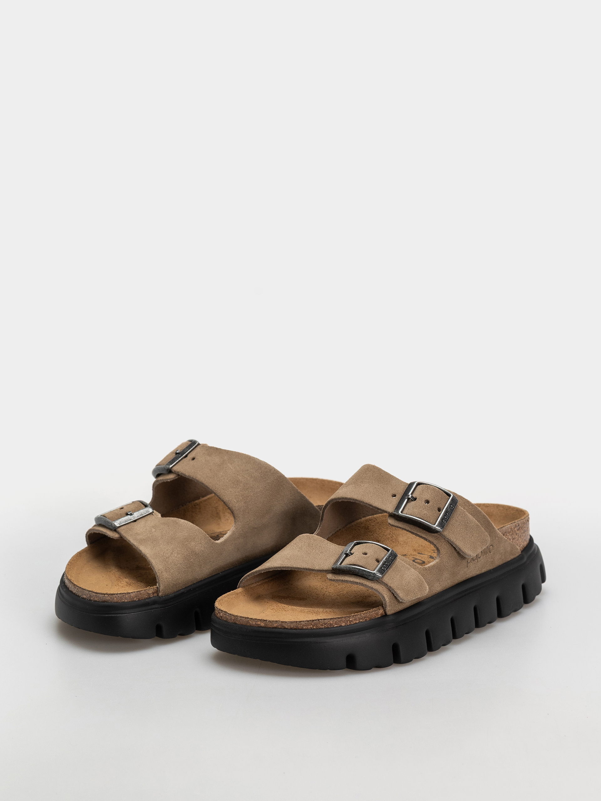Plážovky Birkenstock Arizona Chunky Suede Leather Narrow Wmn (gray taupe)