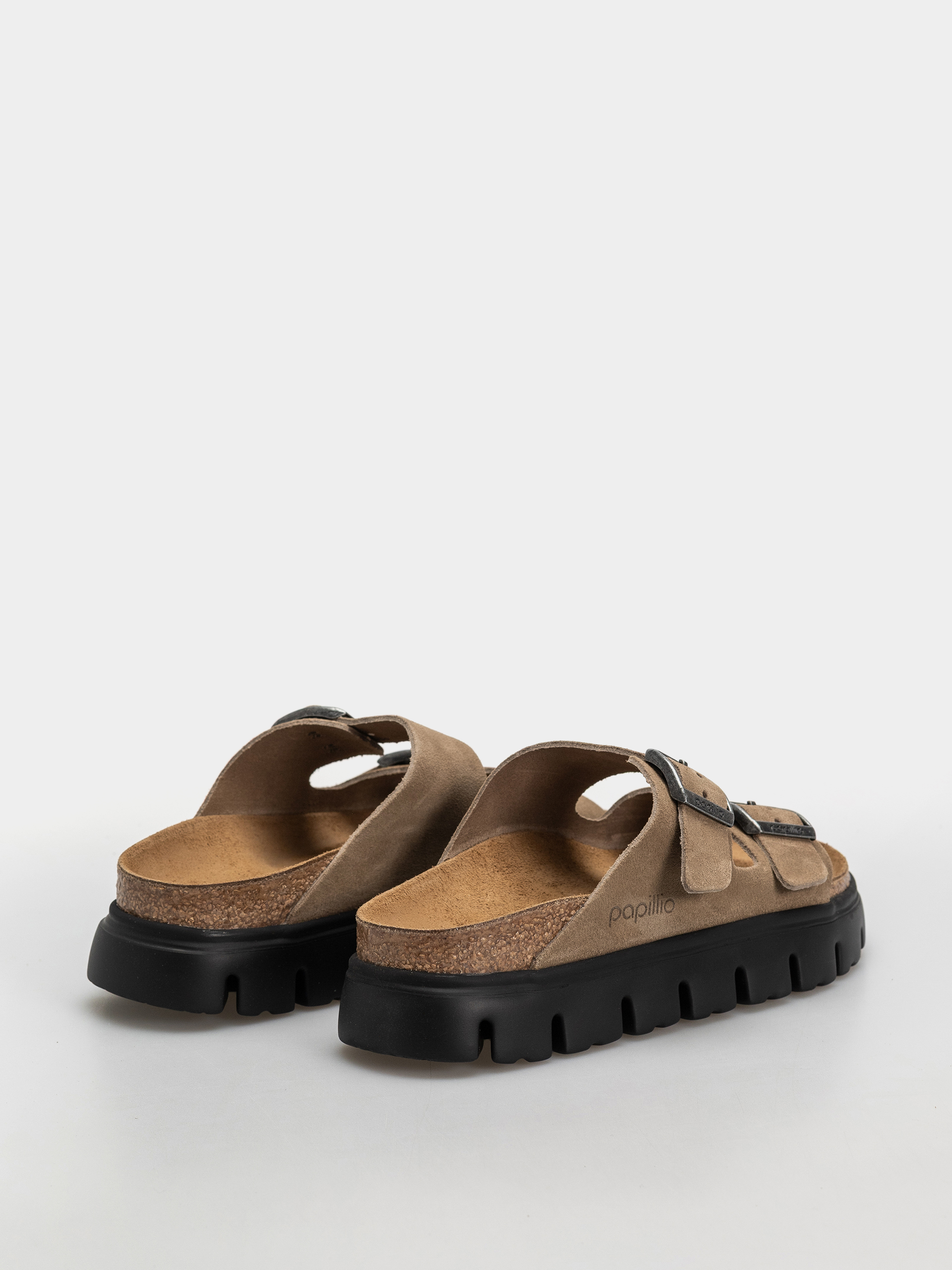 Plážovky Birkenstock Arizona Chunky Suede Leather Narrow Wmn (gray taupe)