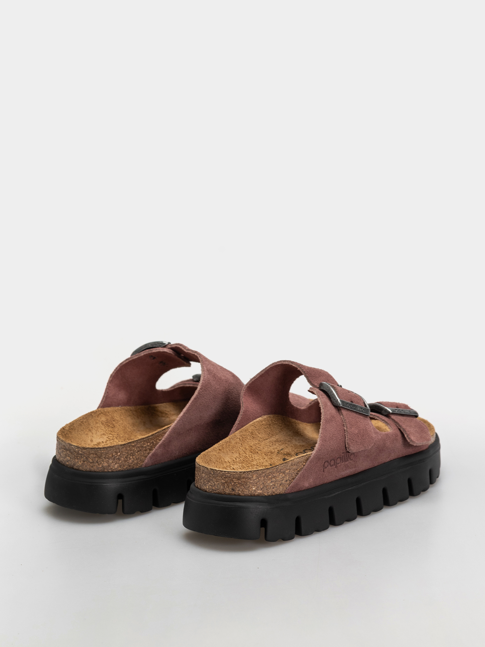 Plážovky Birkenstock Arizona Chunky Suede Leather Narrow Wmn (pepper)