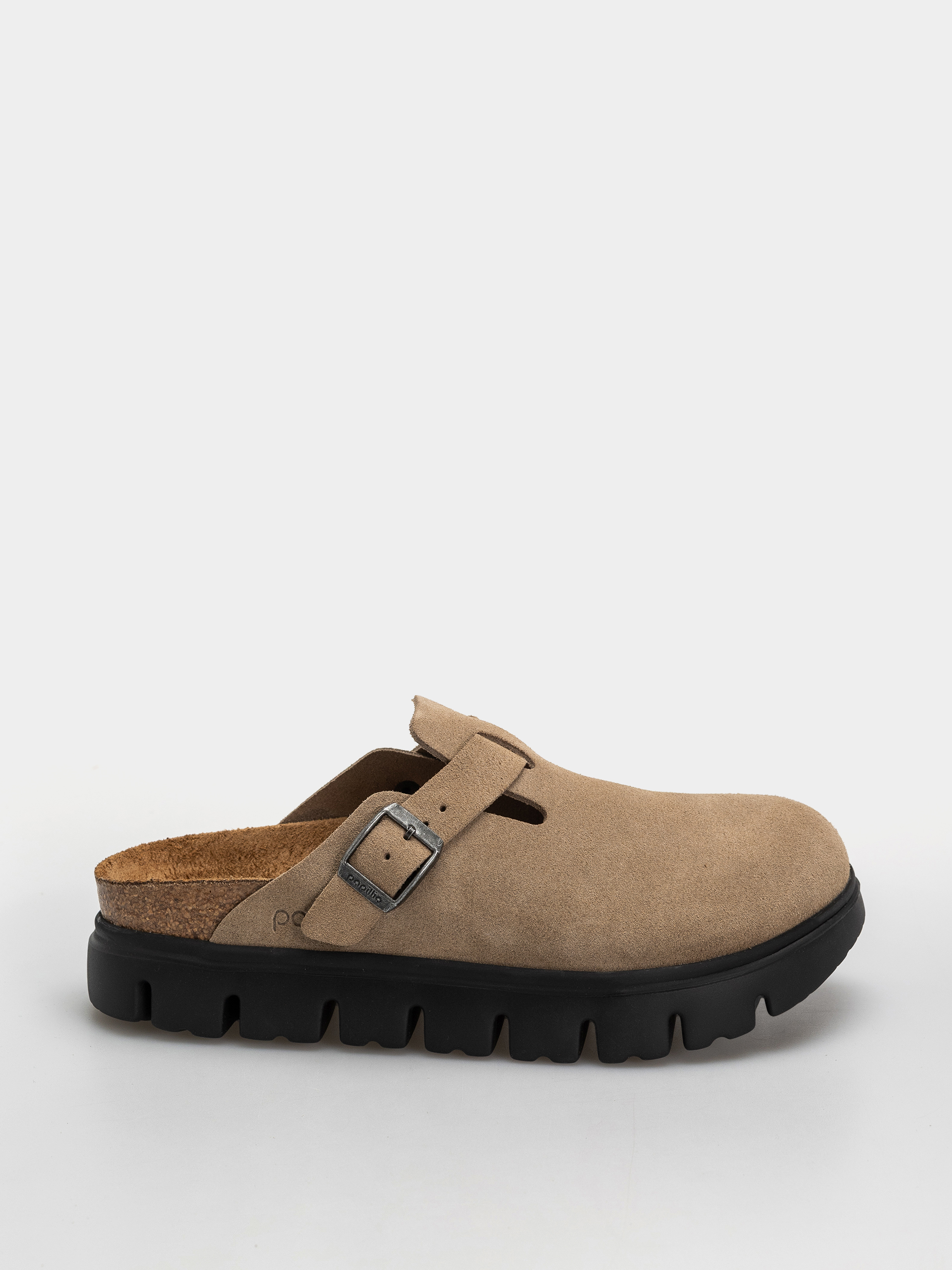 Plážovky Birkenstock Boston Chunky Suede Leather Narrow Wmn (gray taupe)