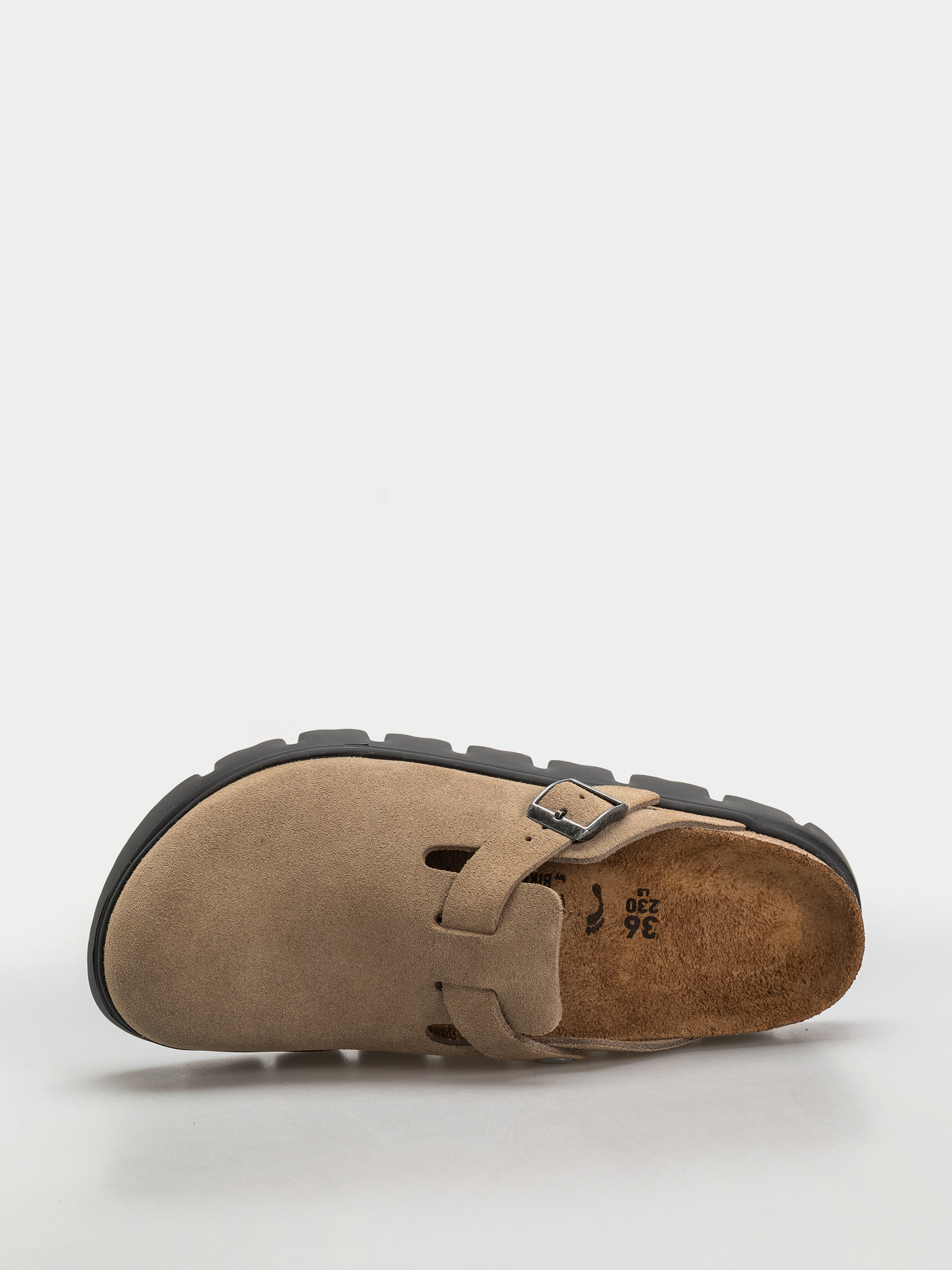 Plážovky Birkenstock Boston Chunky Suede Leather Narrow Wmn (gray taupe)
