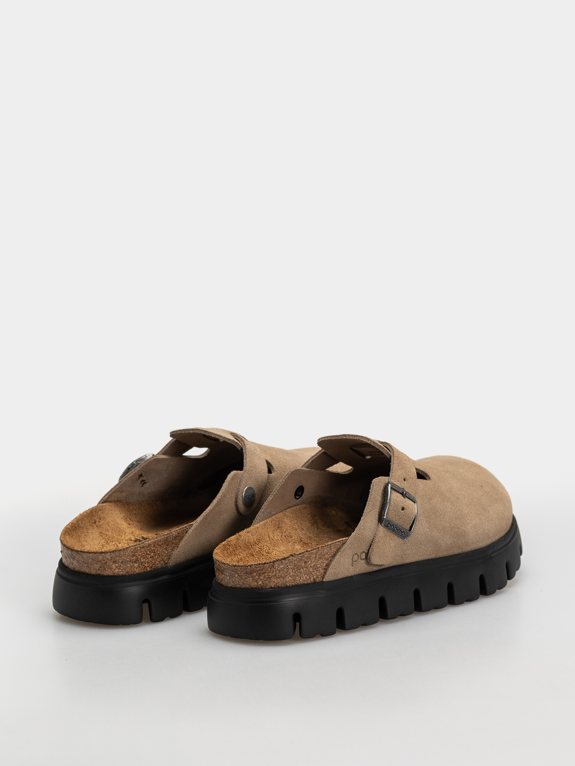 Plážovky Birkenstock Boston Chunky Suede Leather Narrow Wmn (gray taupe)