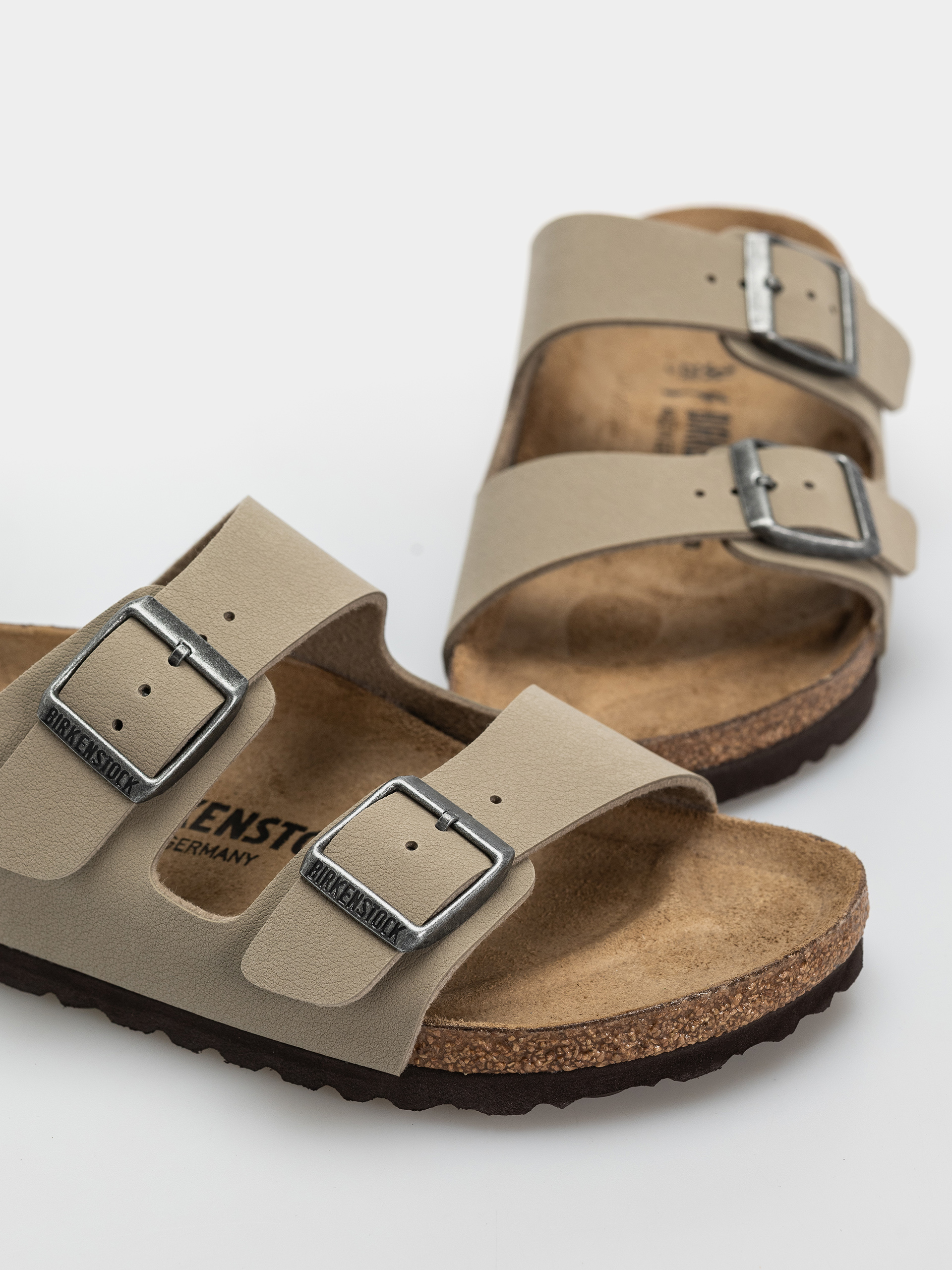 Plážovky Birkenstock Arizona Birko Flor Narrow (faded khaki/dark brown os)