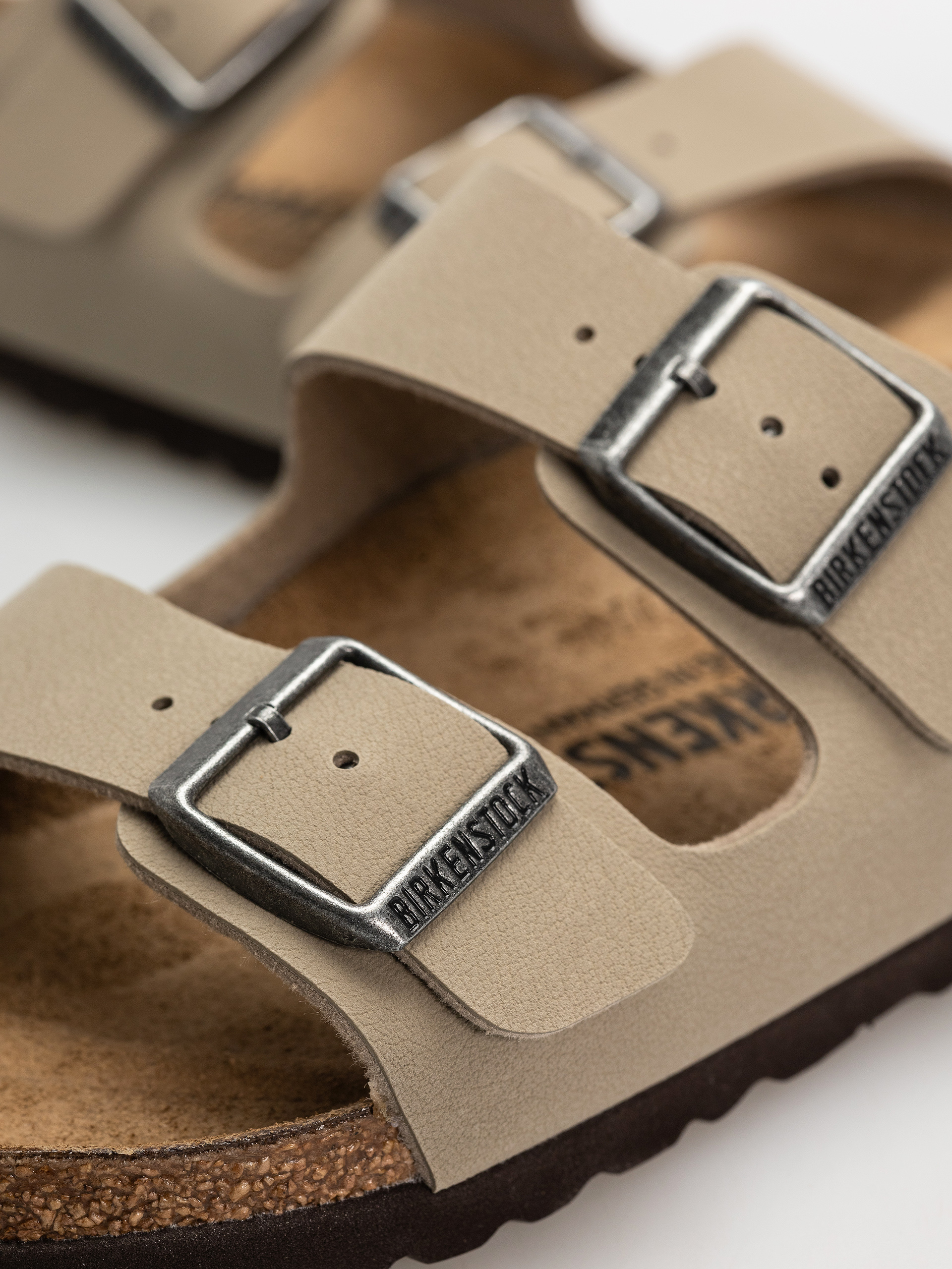 Plážovky Birkenstock Arizona Birko Flor Narrow (faded khaki/dark brown os)