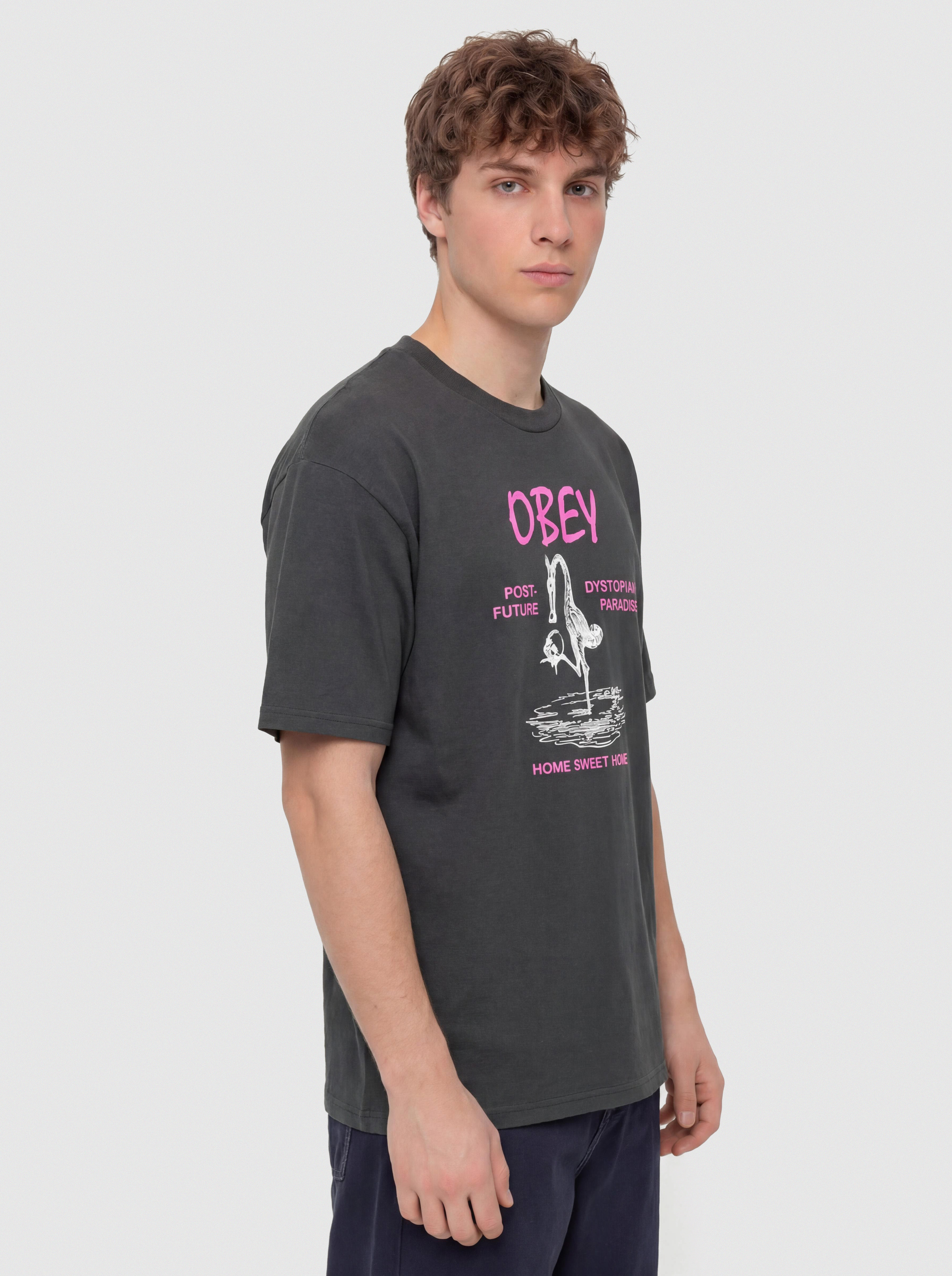 Tričko OBEY Post Future (vintage black)
