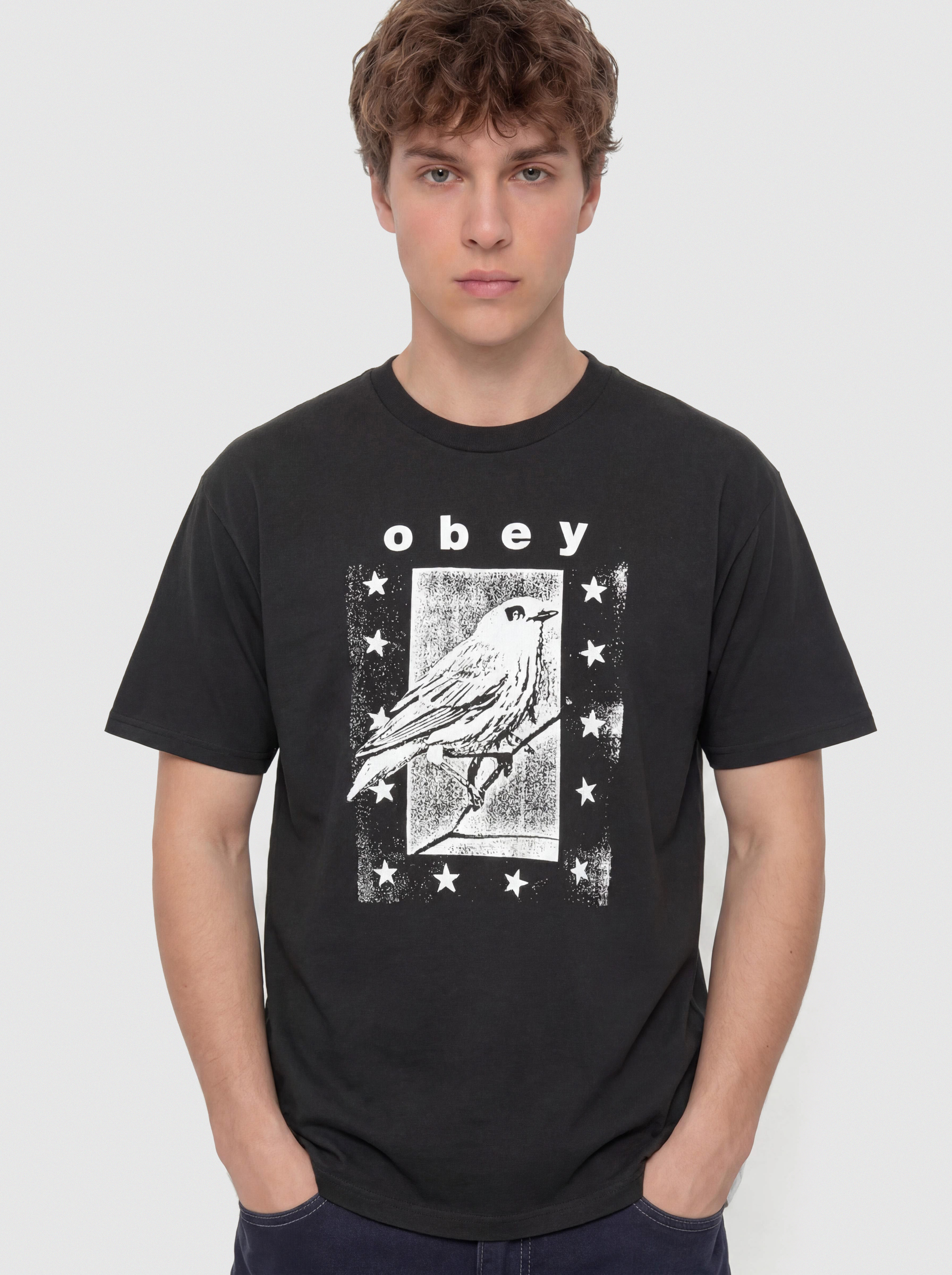Tričko OBEY Fly Away (vintage black)