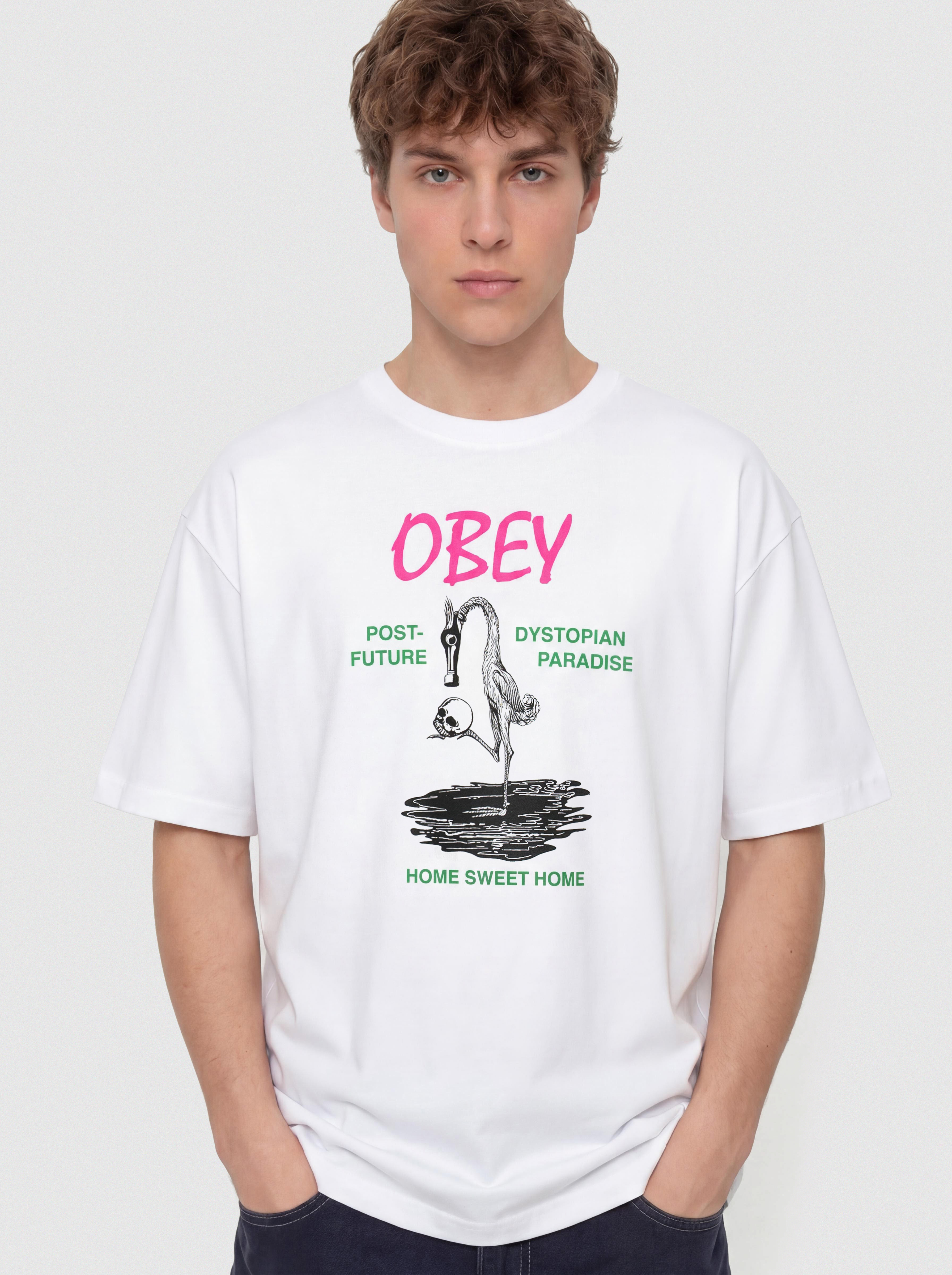 Tričko OBEY Post Future (white)