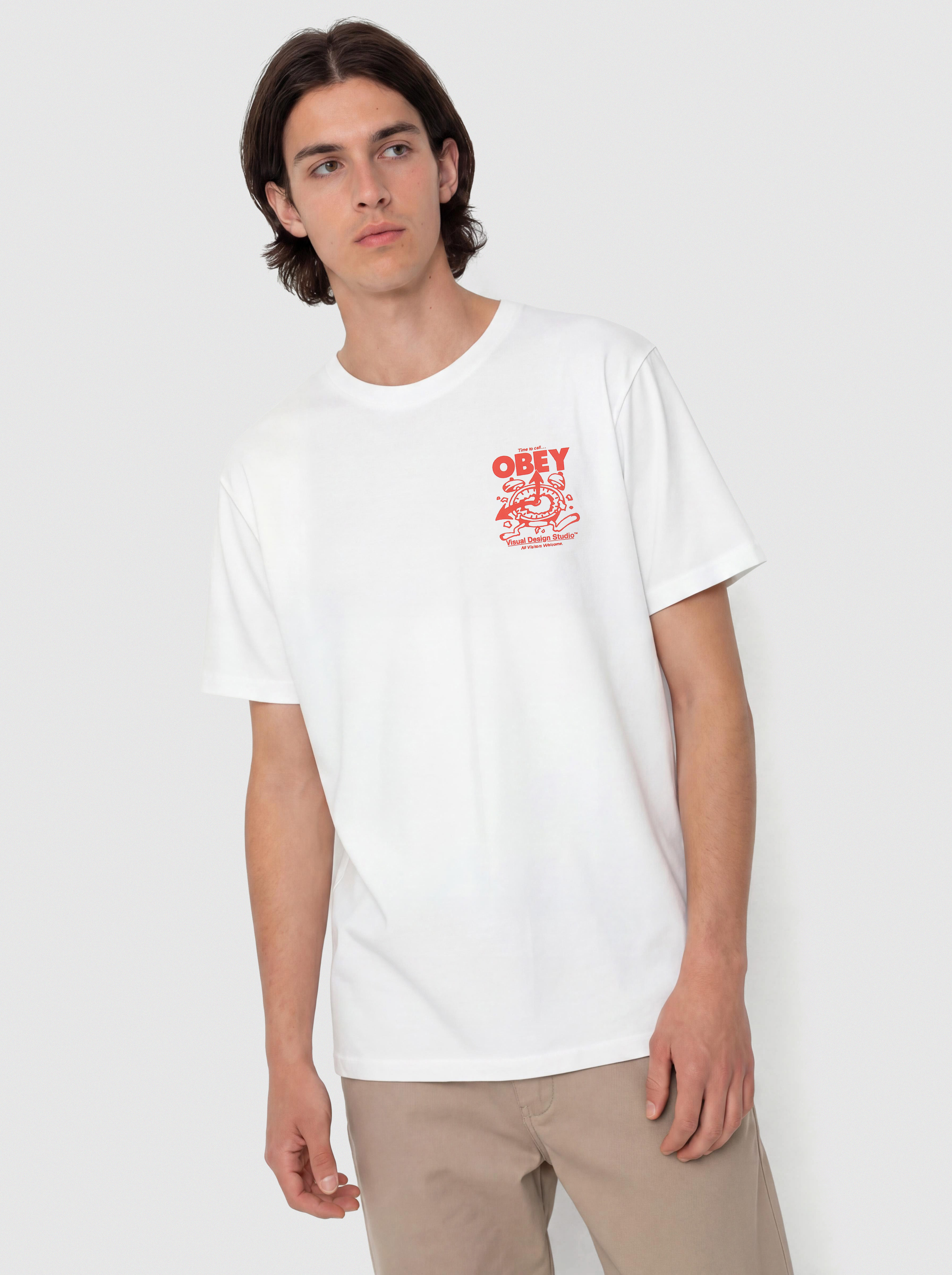 Tričko OBEY Time To Call Obey (white)