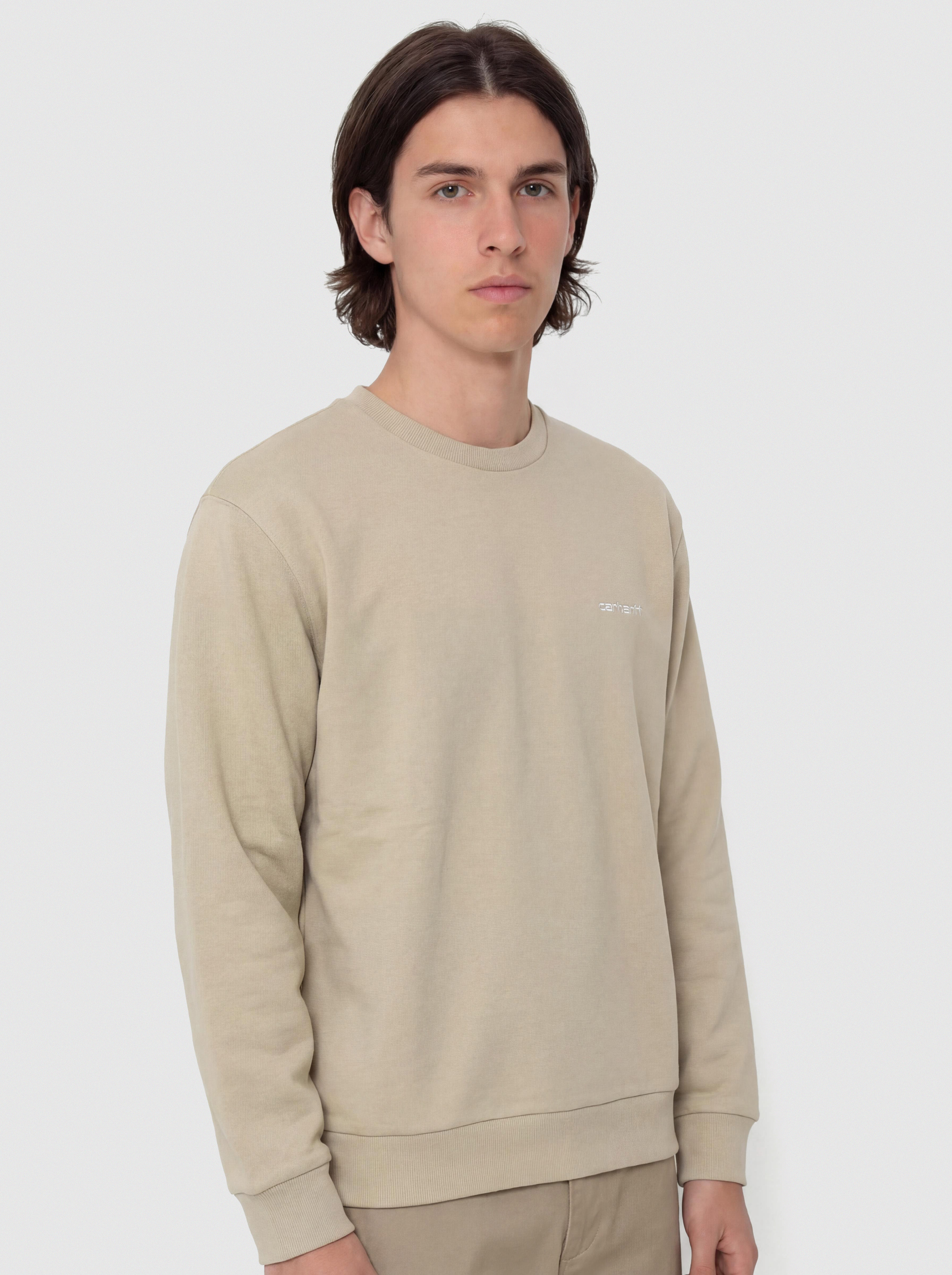 Mikina Carhartt WIP Script Embroidery (barchan/white)