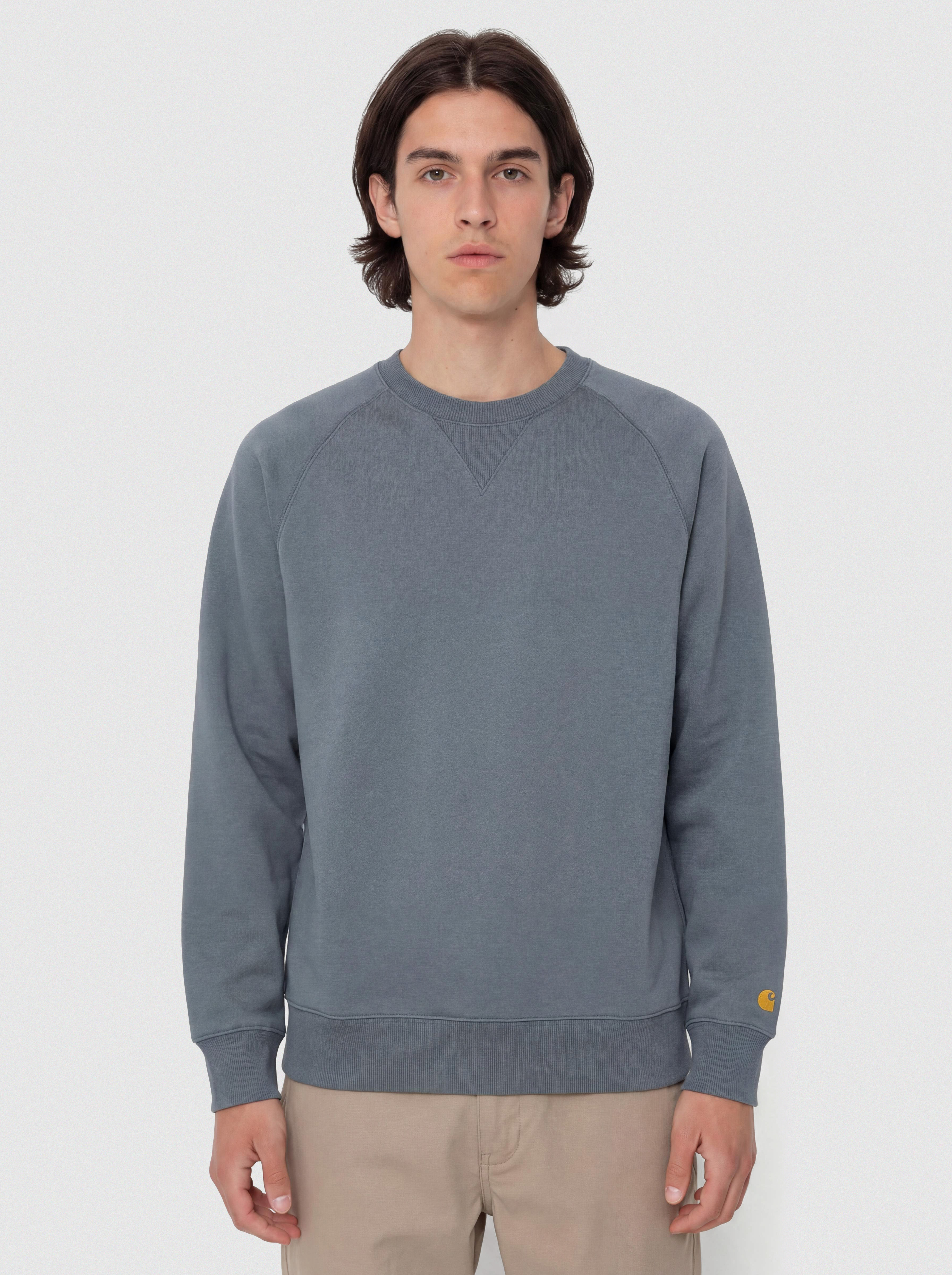 Mikina Carhartt WIP Chase (cozy blue/gold)