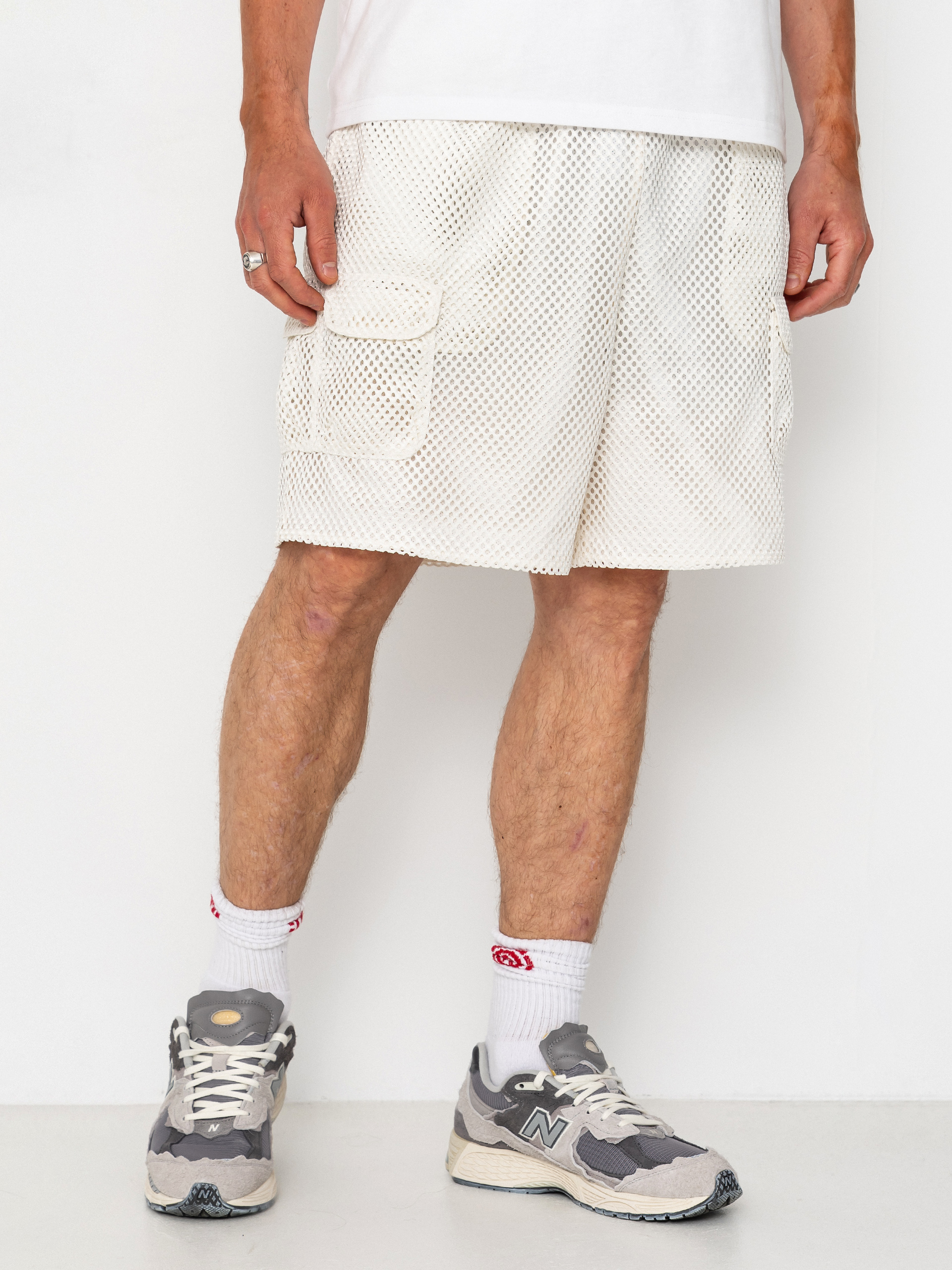 Kraťasy The North Face Tnf Red Box Mesh Utility (white dune)