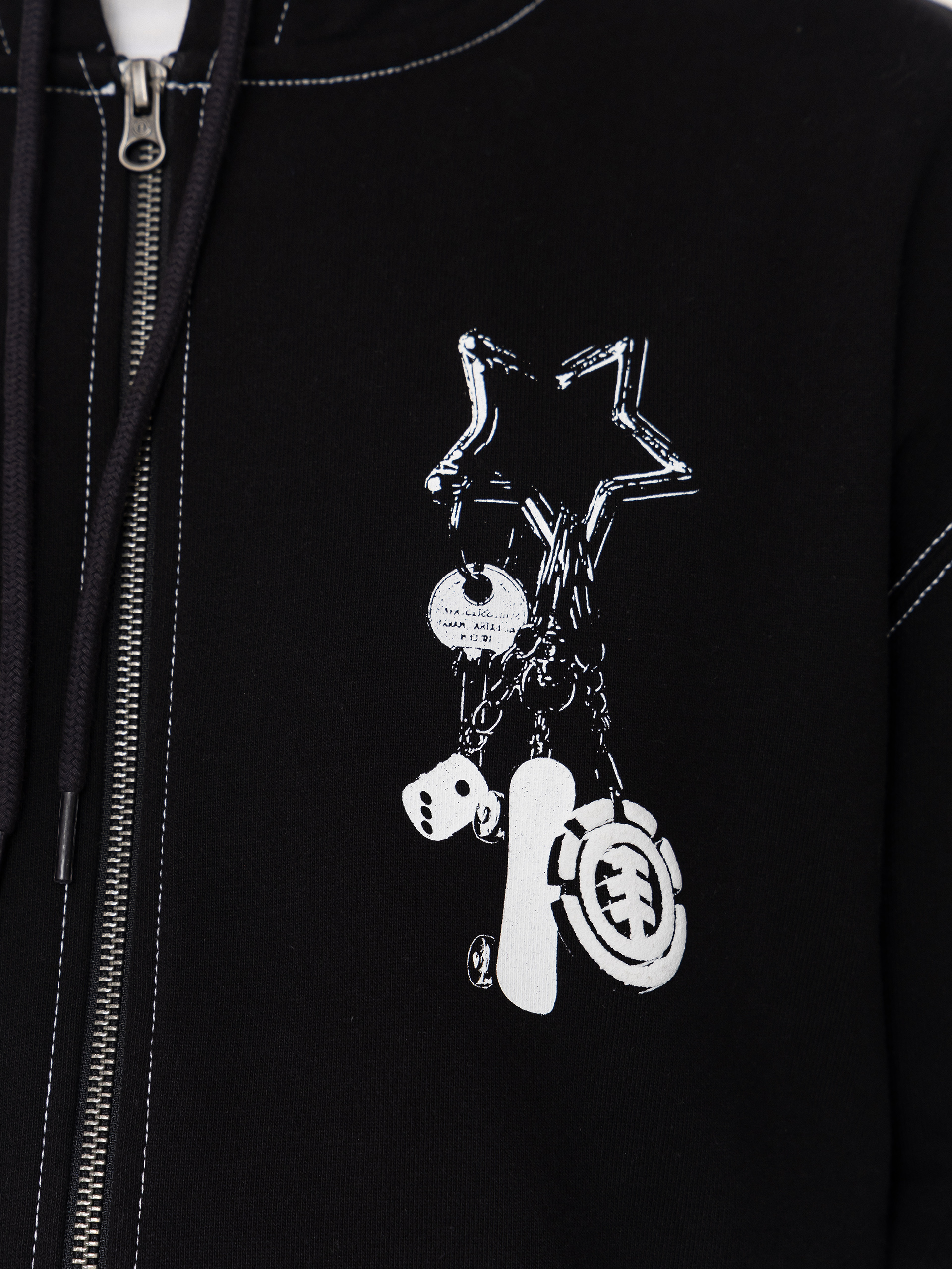 Mikina s kapucí Element Keychain ZHD (flint black)