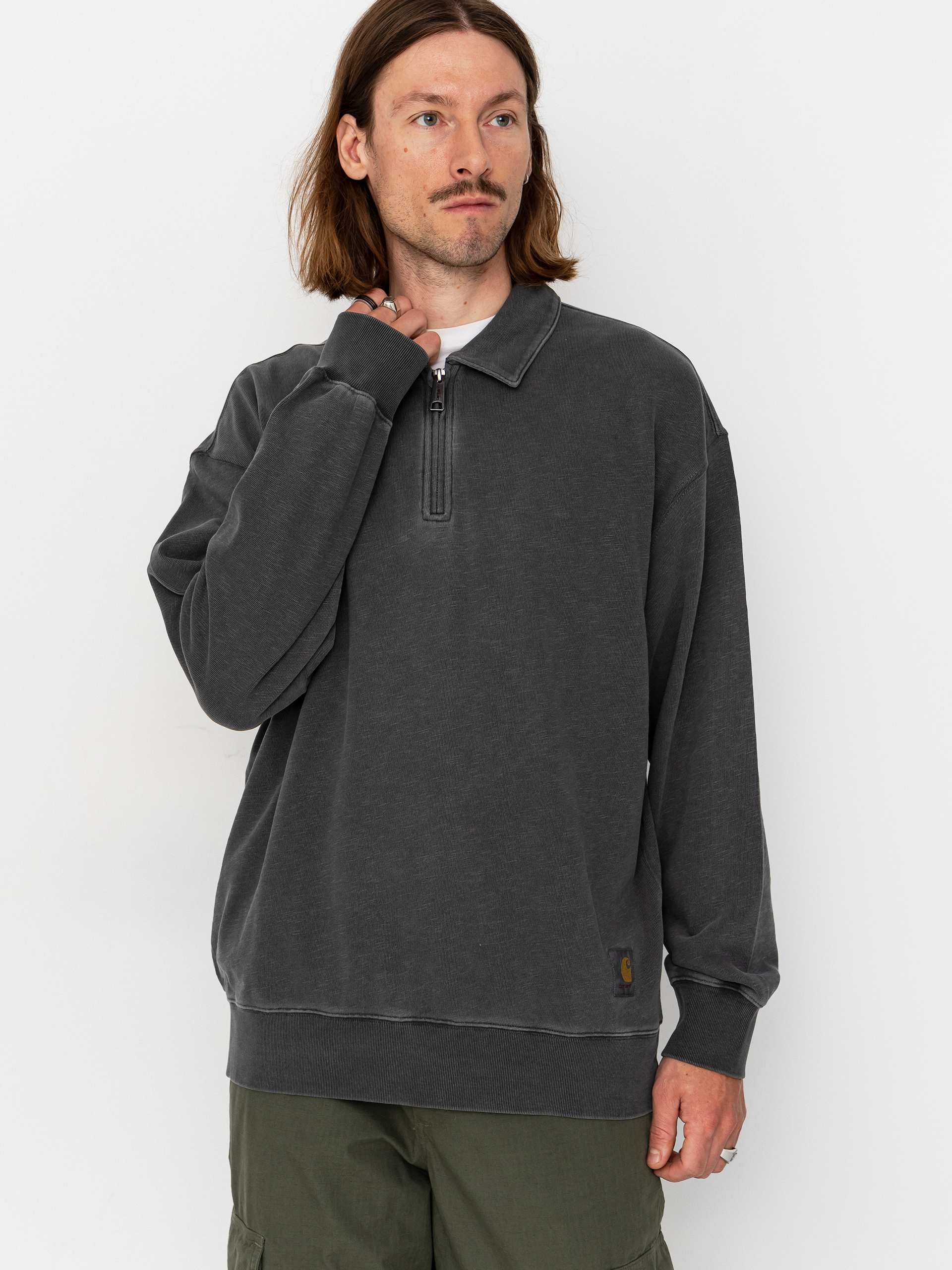Mikina Carhartt WIP Harper Polo (black)