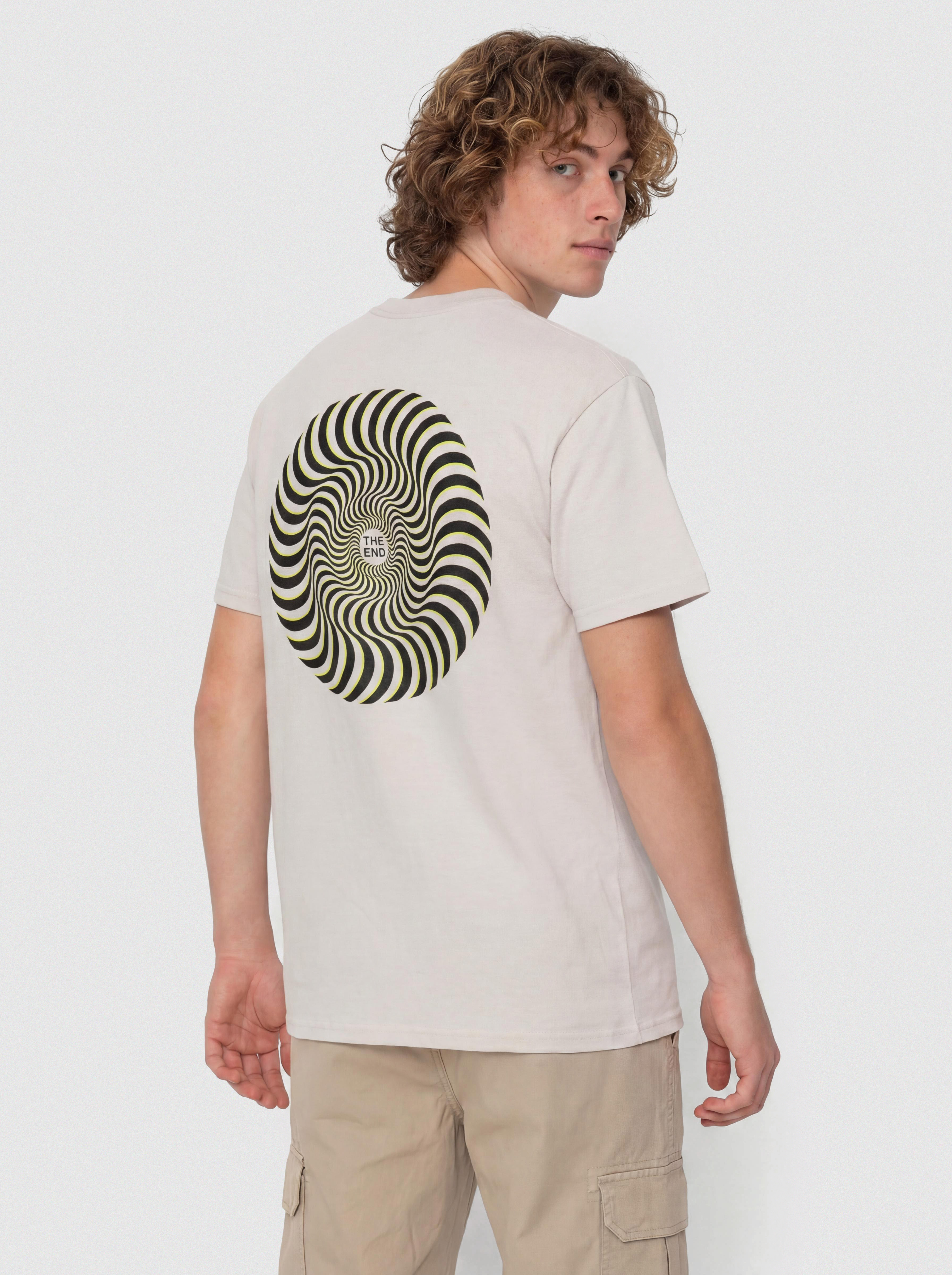 Tričko Spitfire Classic Swirl Overlay (ice grey w/black green prints)