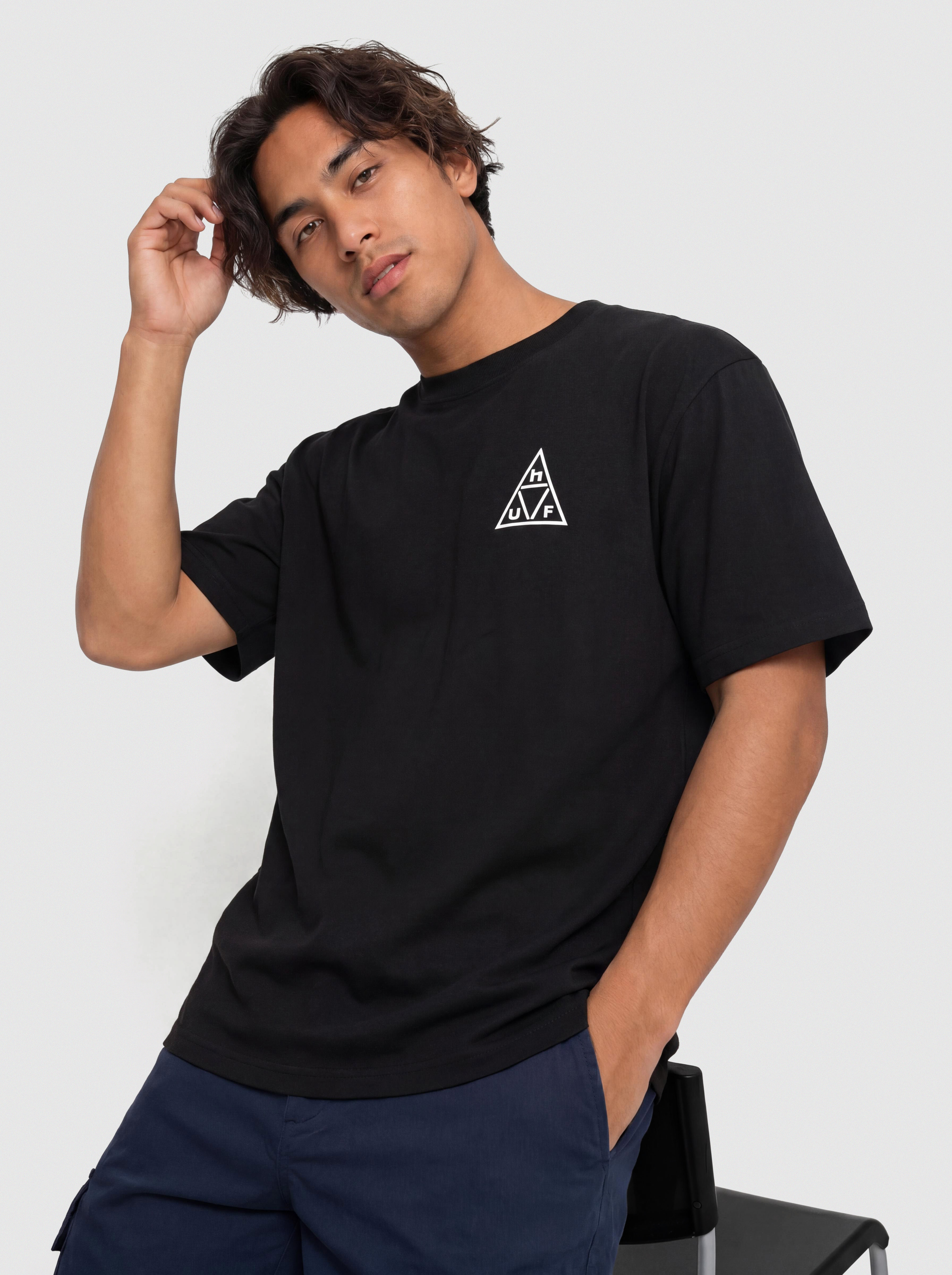 Tričko HUF Triple Triangle (black/white)