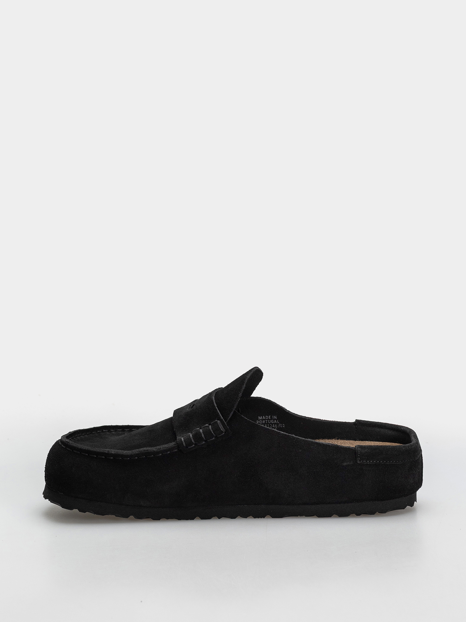 Plážovky Birkenstock Naples Wrapped Suede Leather Regular (black)