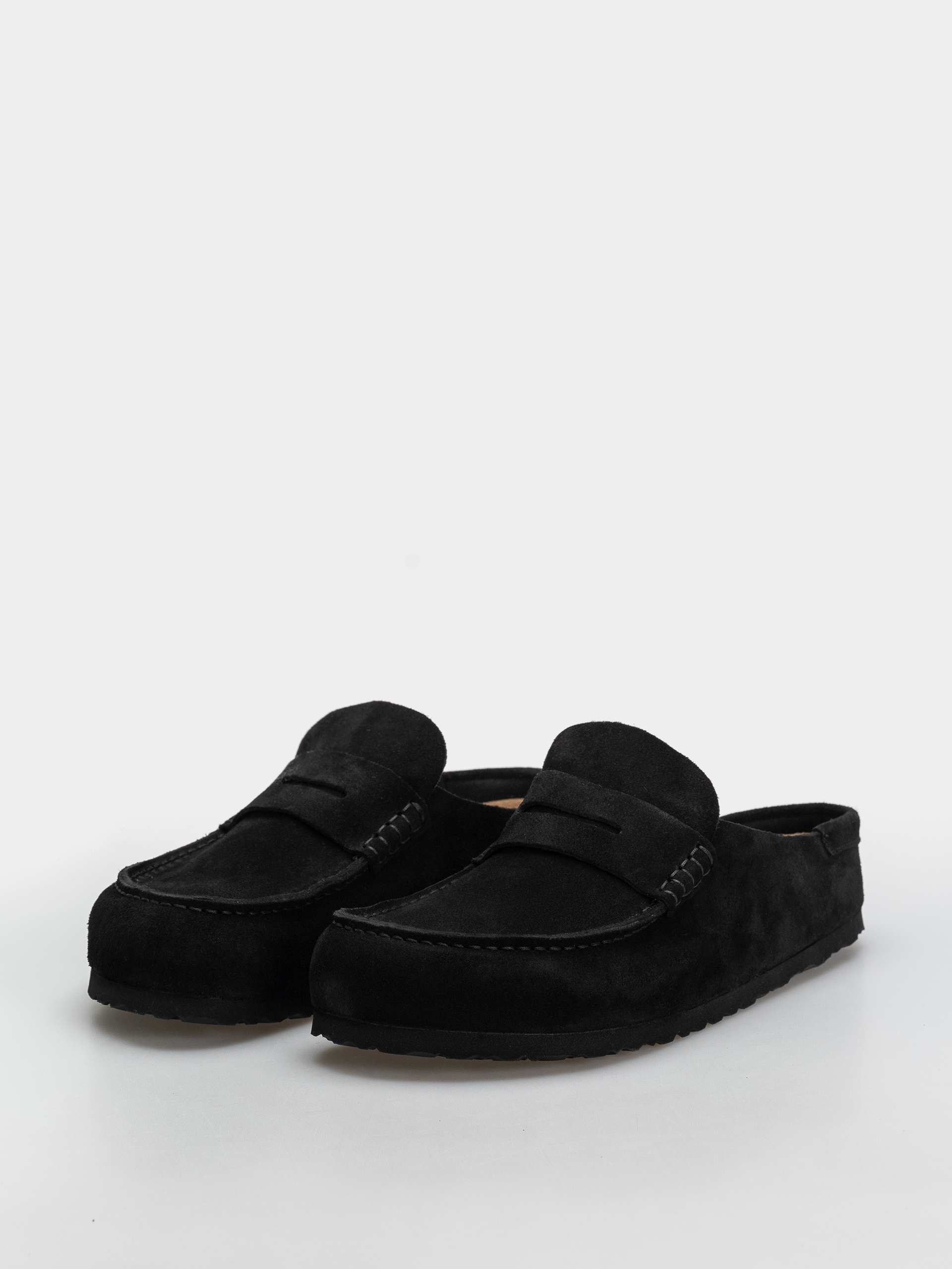 Plážovky Birkenstock Naples Wrapped Suede Leather Regular (black)