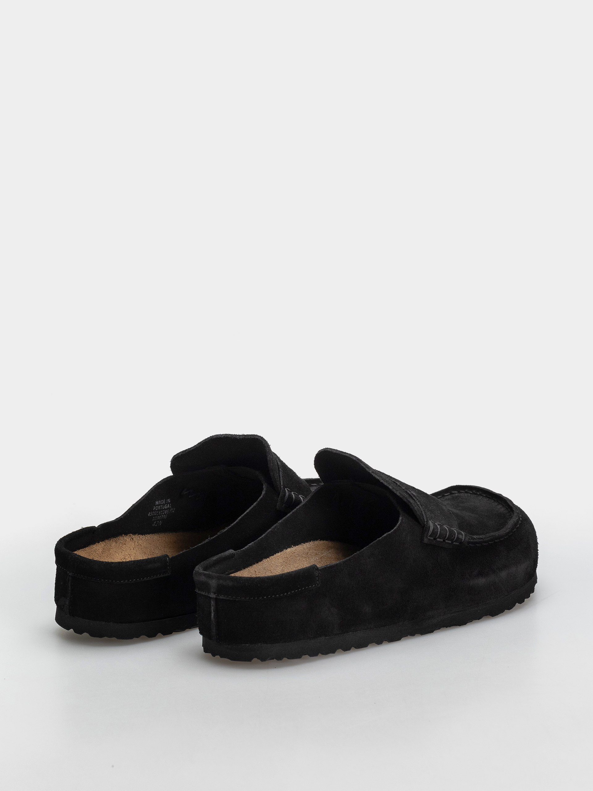 Plážovky Birkenstock Naples Wrapped Suede Leather Regular (black)